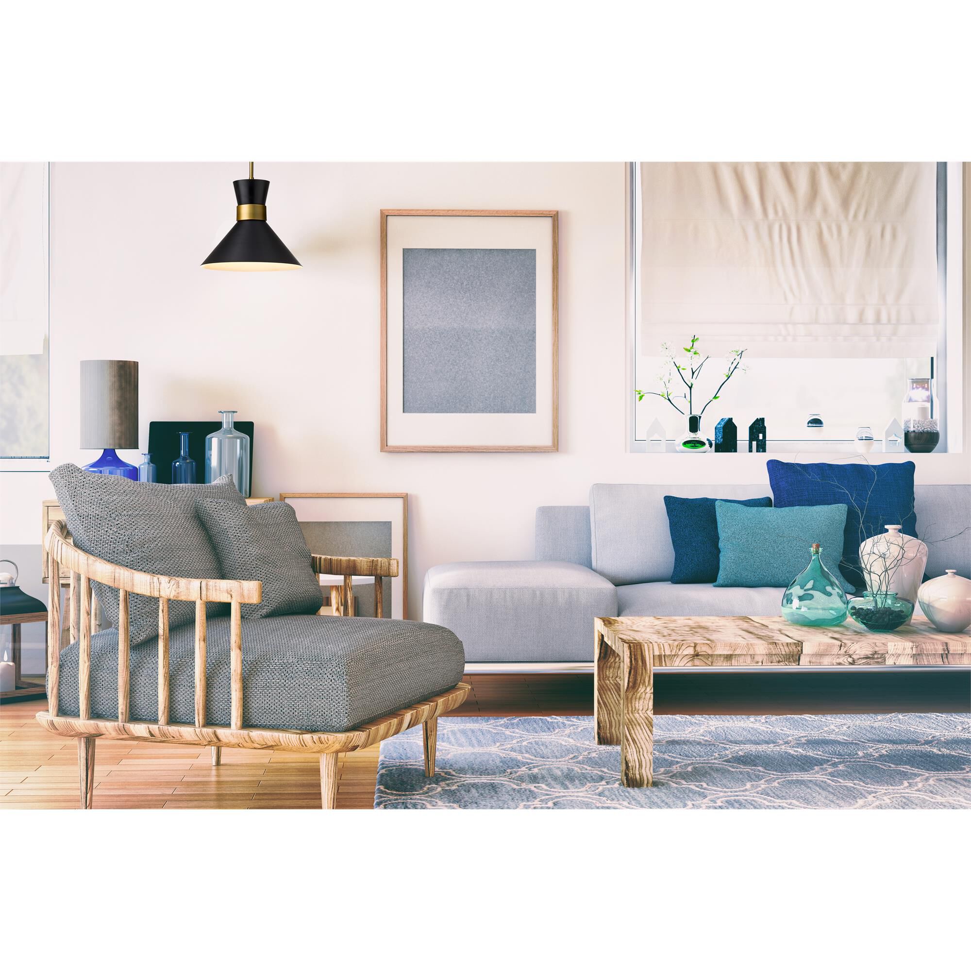 Shown in Matte Black + Heritage Brass finish and Metal glass and Metal shade