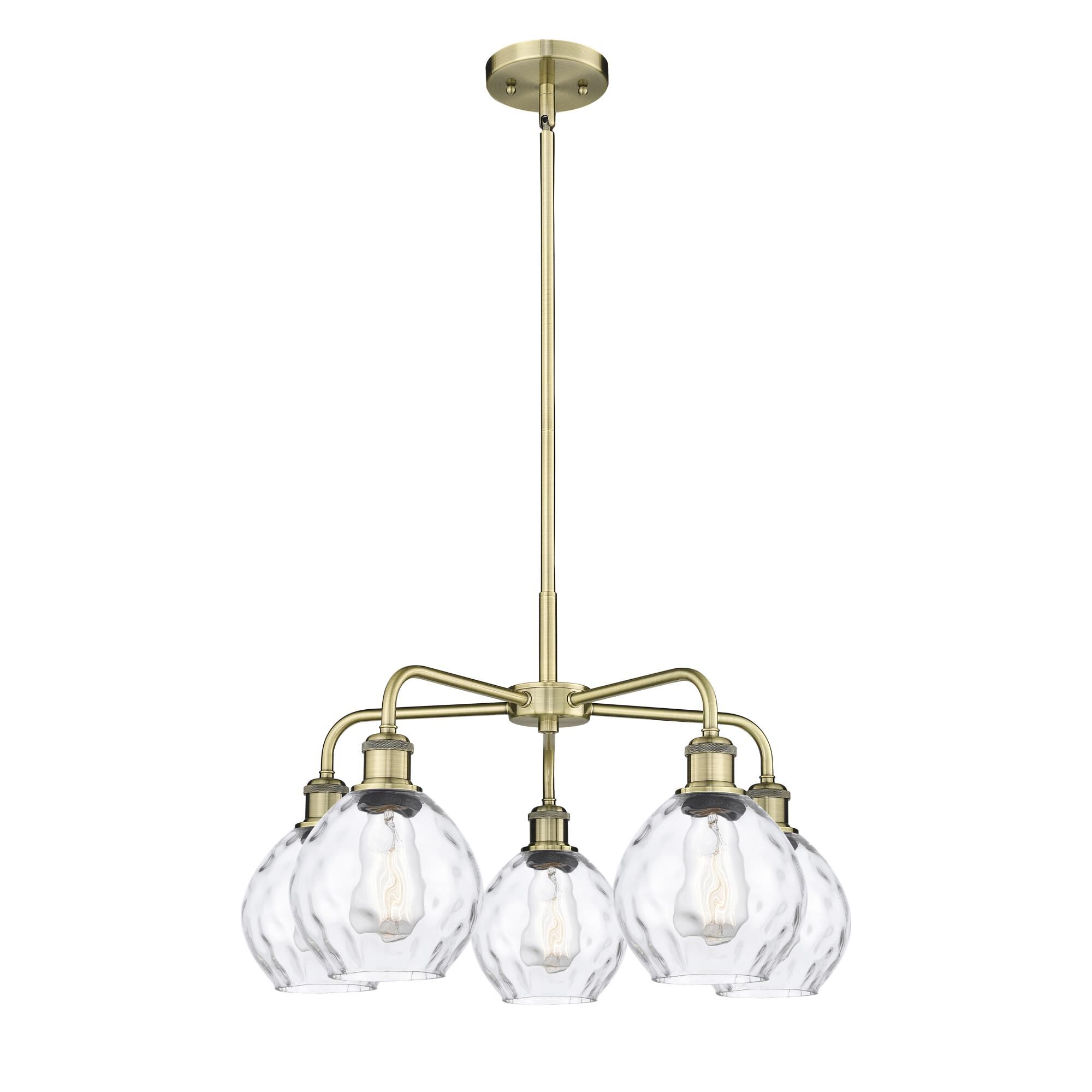 Shown in Antique Brass finish and Clear glass