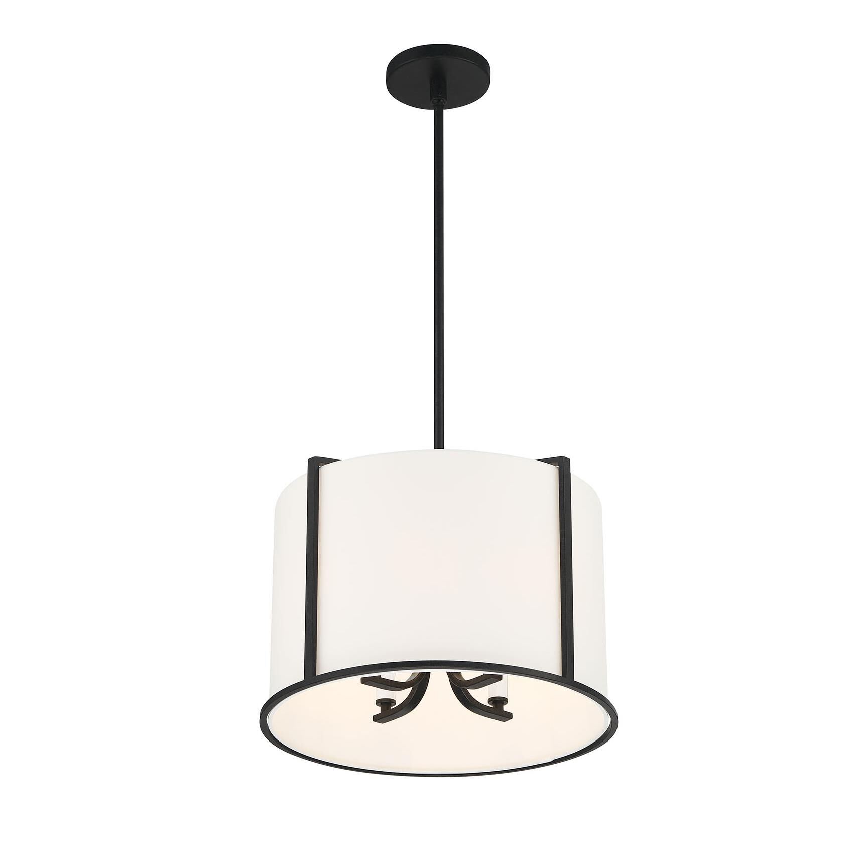 Shown in Black finish and Fabric shade