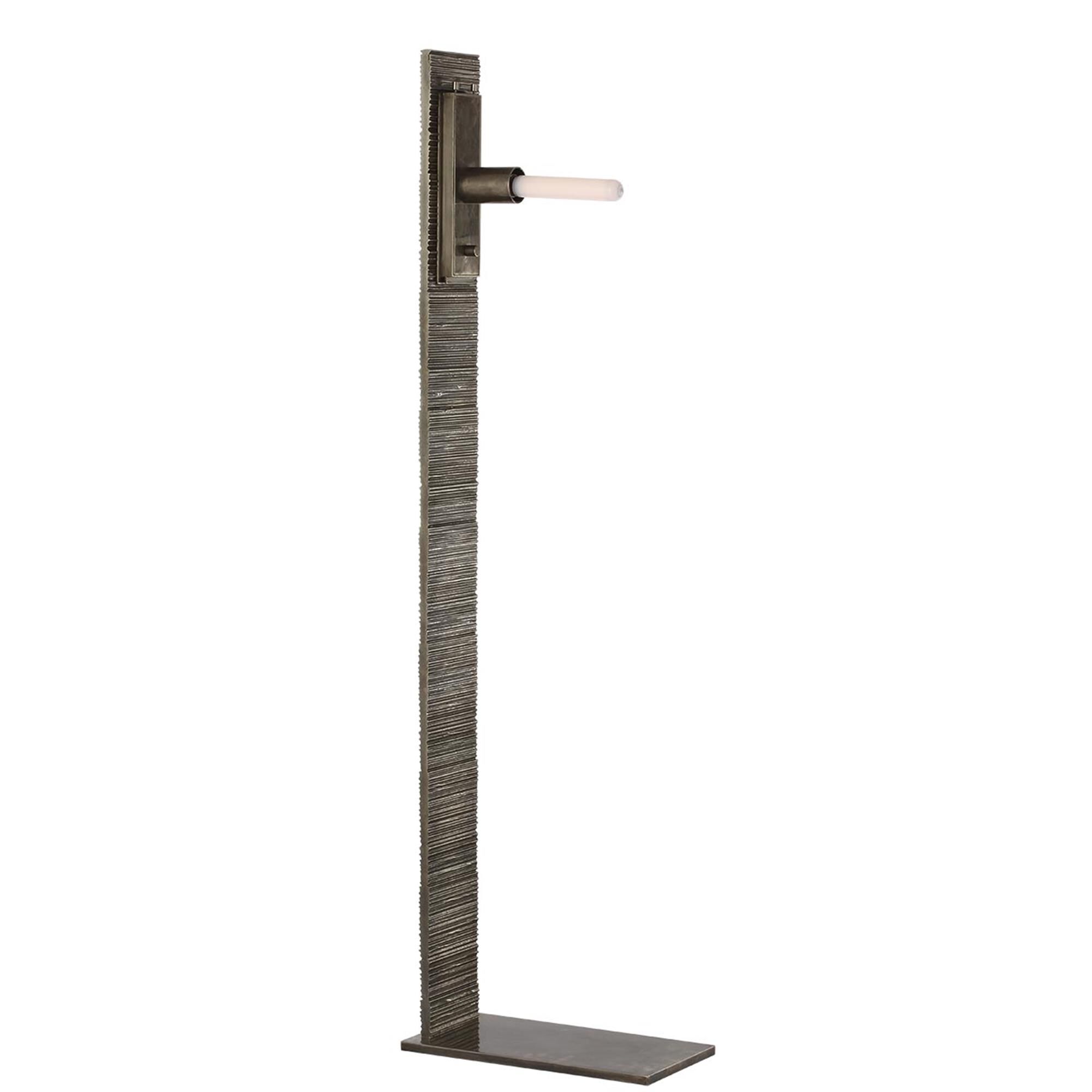Shown in Ridged Graphite finish and Boucle Rectangle shade