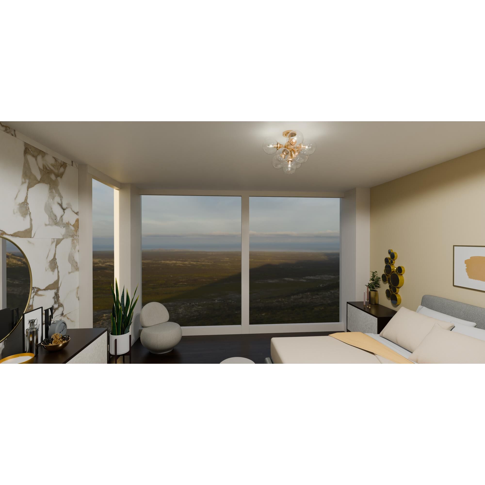 Shown in Brushed Weathered Brass finish and Clear glass