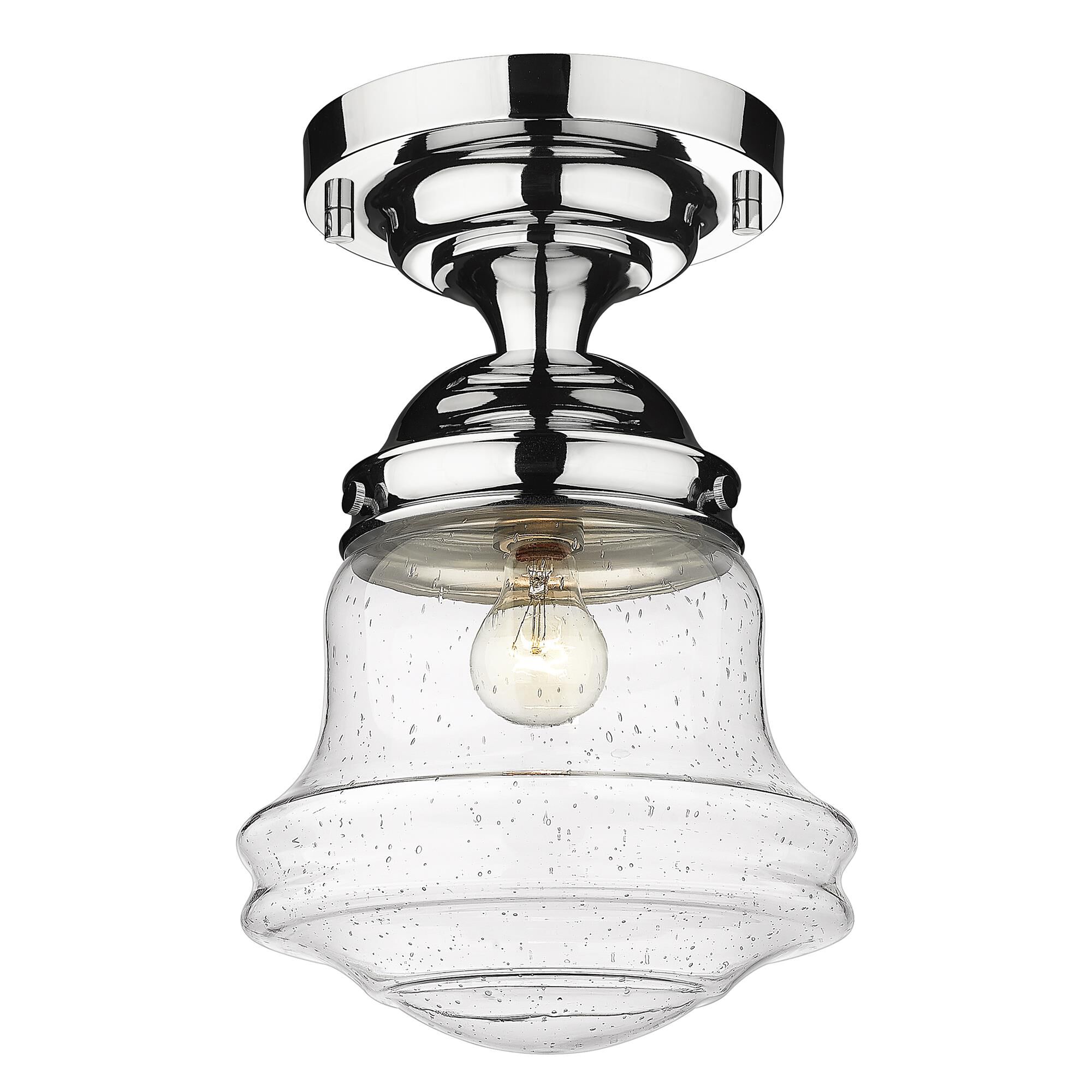 Shown in Chrome finish and Clear Seedy glass