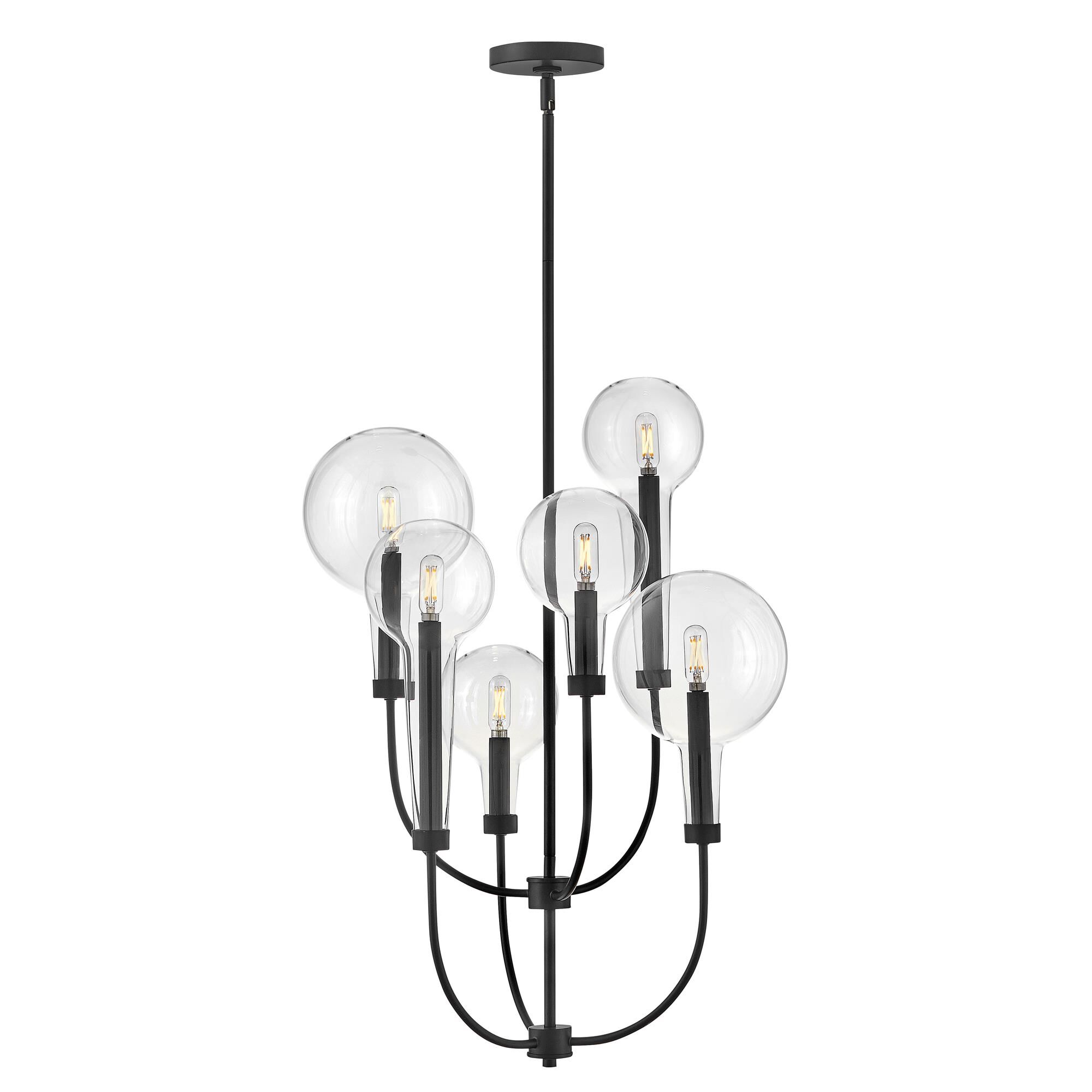 Shown in Black finish and Clear glass