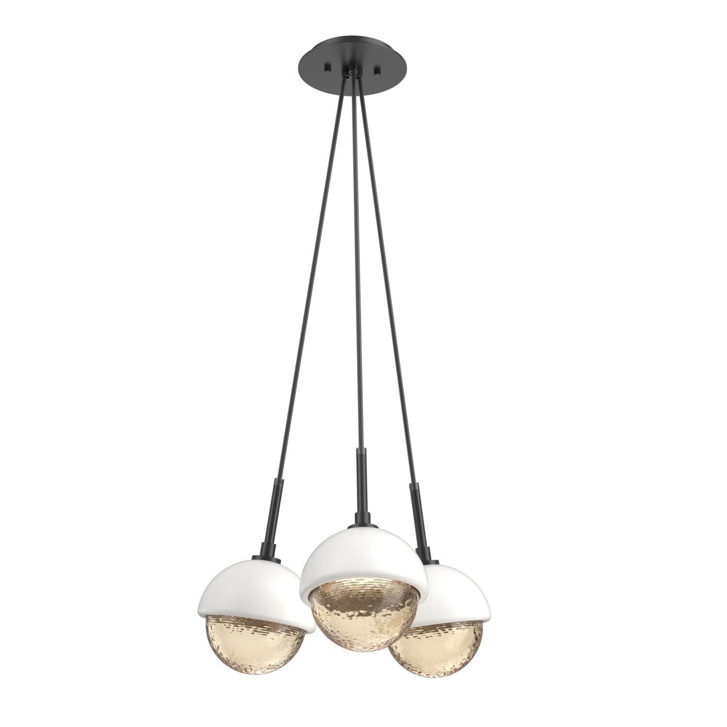 Shown in Matte Black finish and Amber glass and Salt White accent