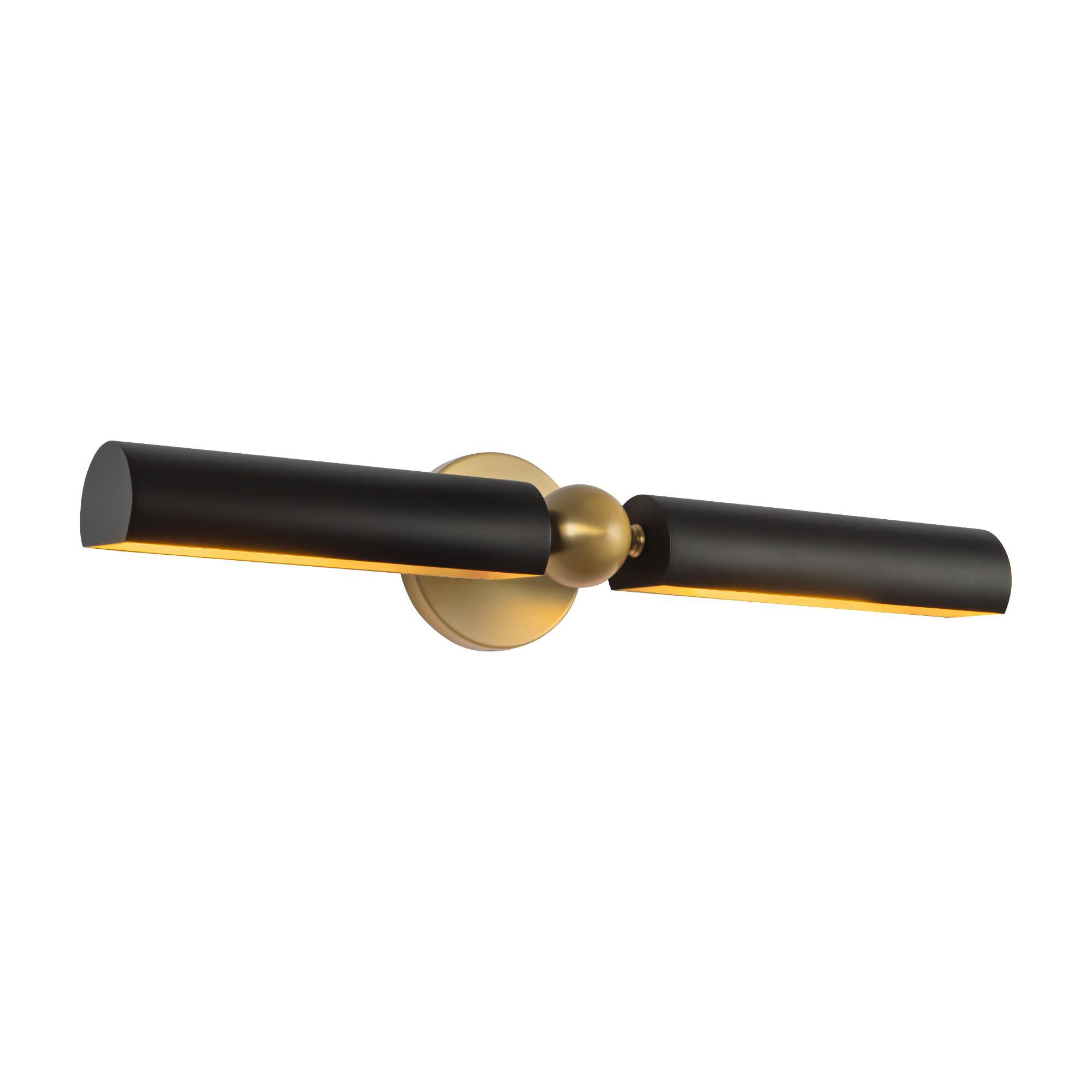 Shown in Brushed Gold and Matte Black finish and Steel shade
