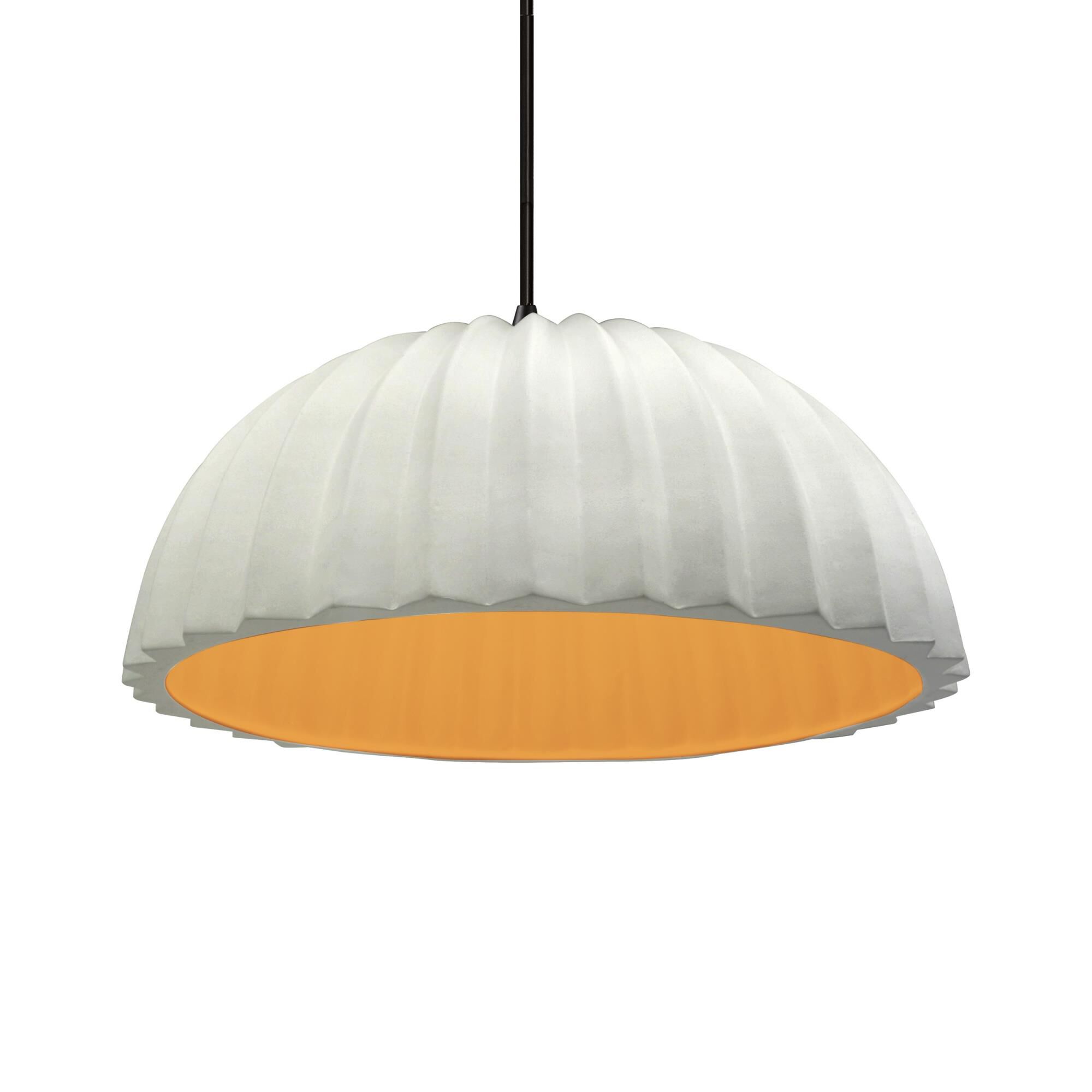 Pleated Dome 13 Inch Large Pendant by Justice Design Group