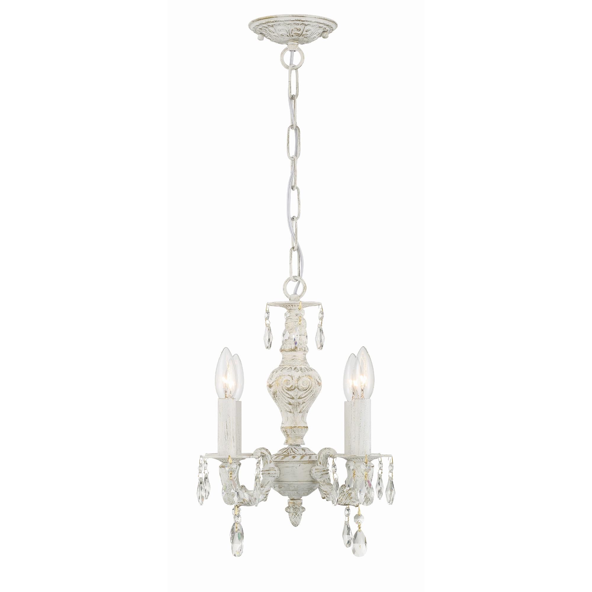 Shown in Antique White finish and Hand Cut Crystal crystal