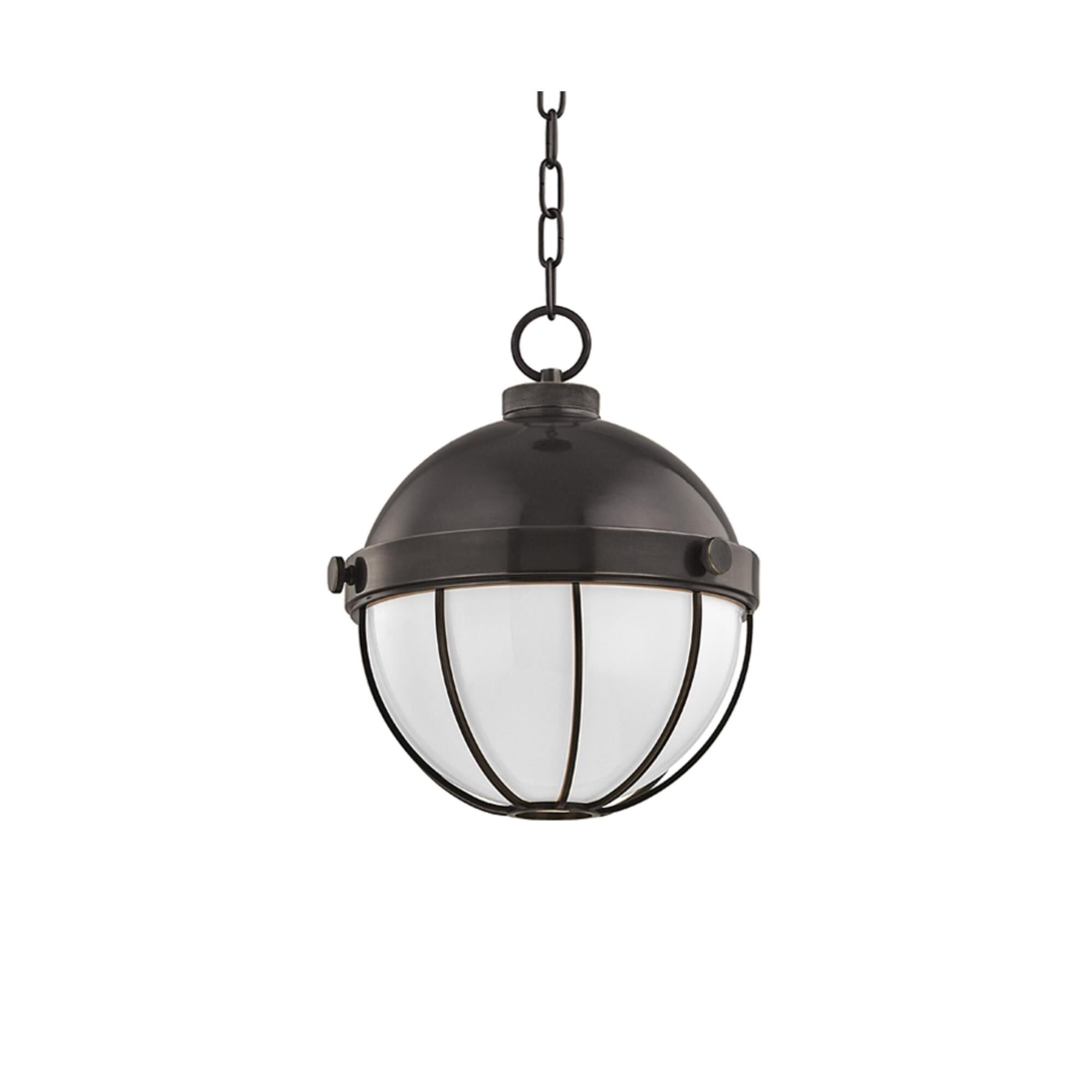 Shown in Old Bronze finish and White glass