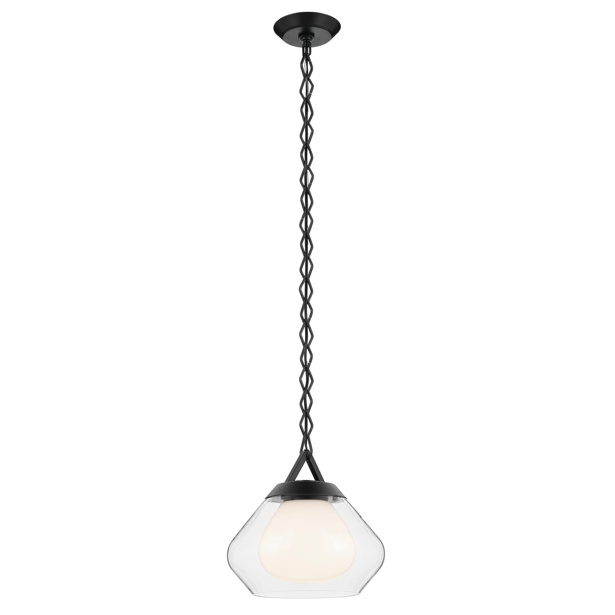 Shown in Black finish and Clear Outer Glass with Opal Interior glass