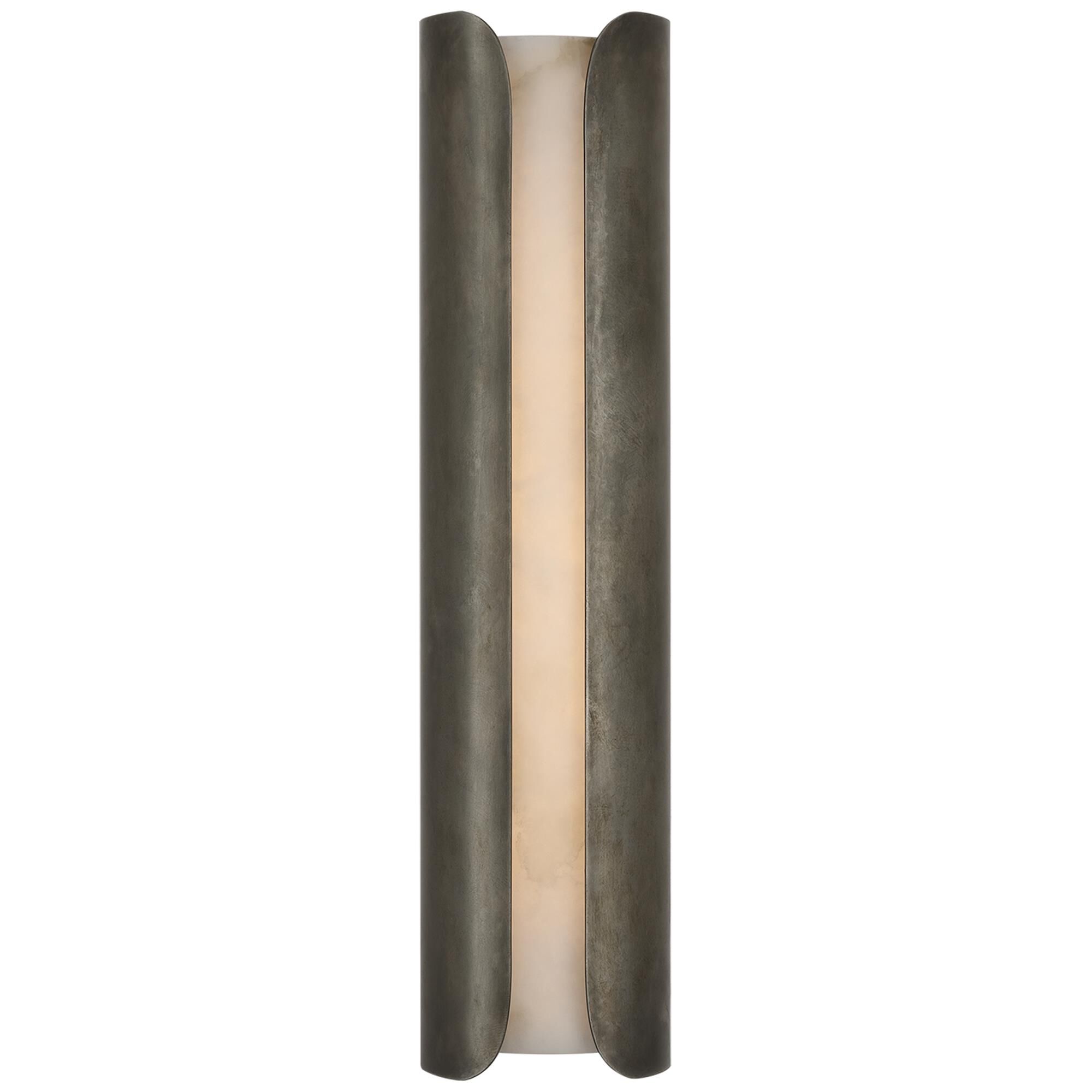 Shown in Mottled Pewter finish and Alabaster shade