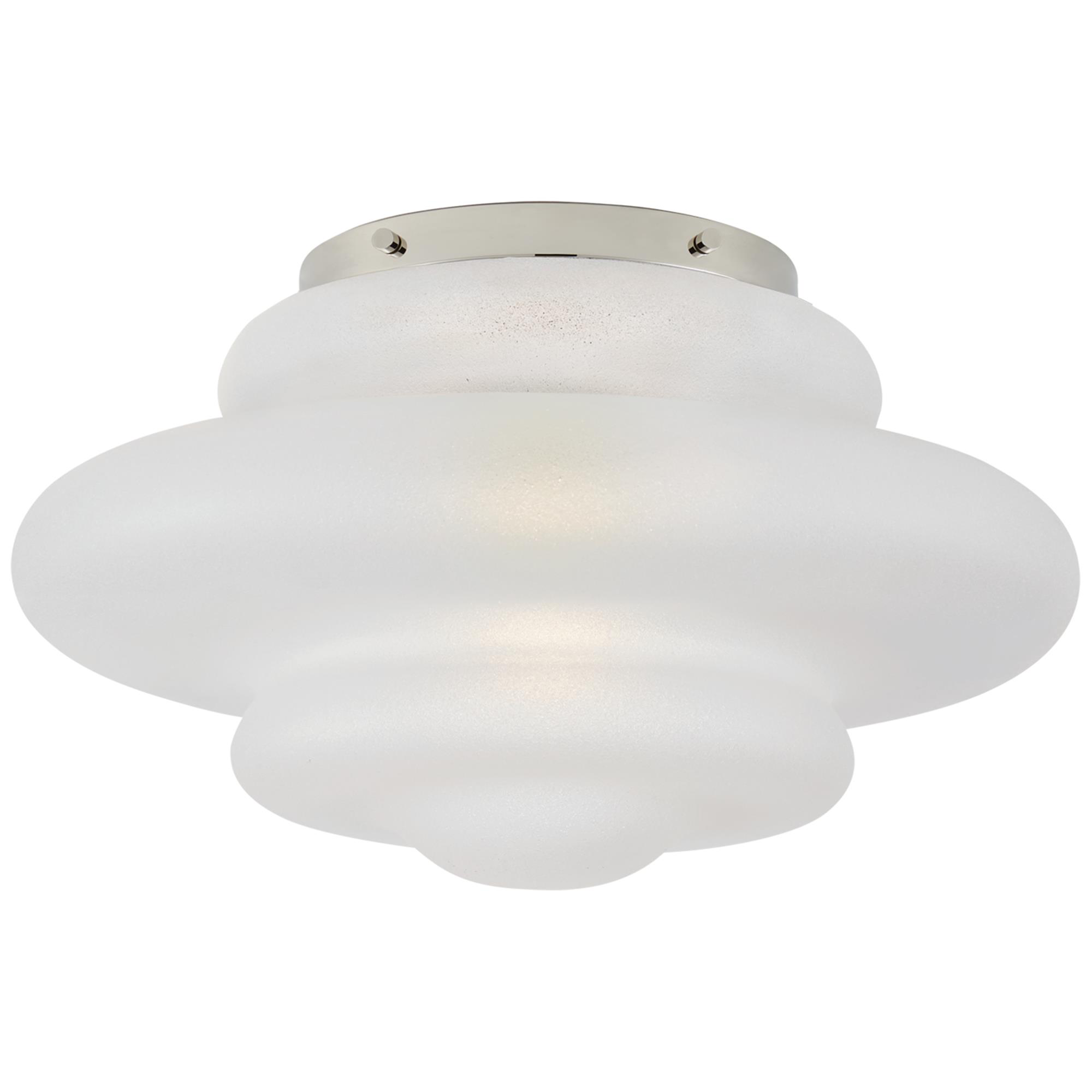 Shown in Polished Nickel finish and Volcanic glass