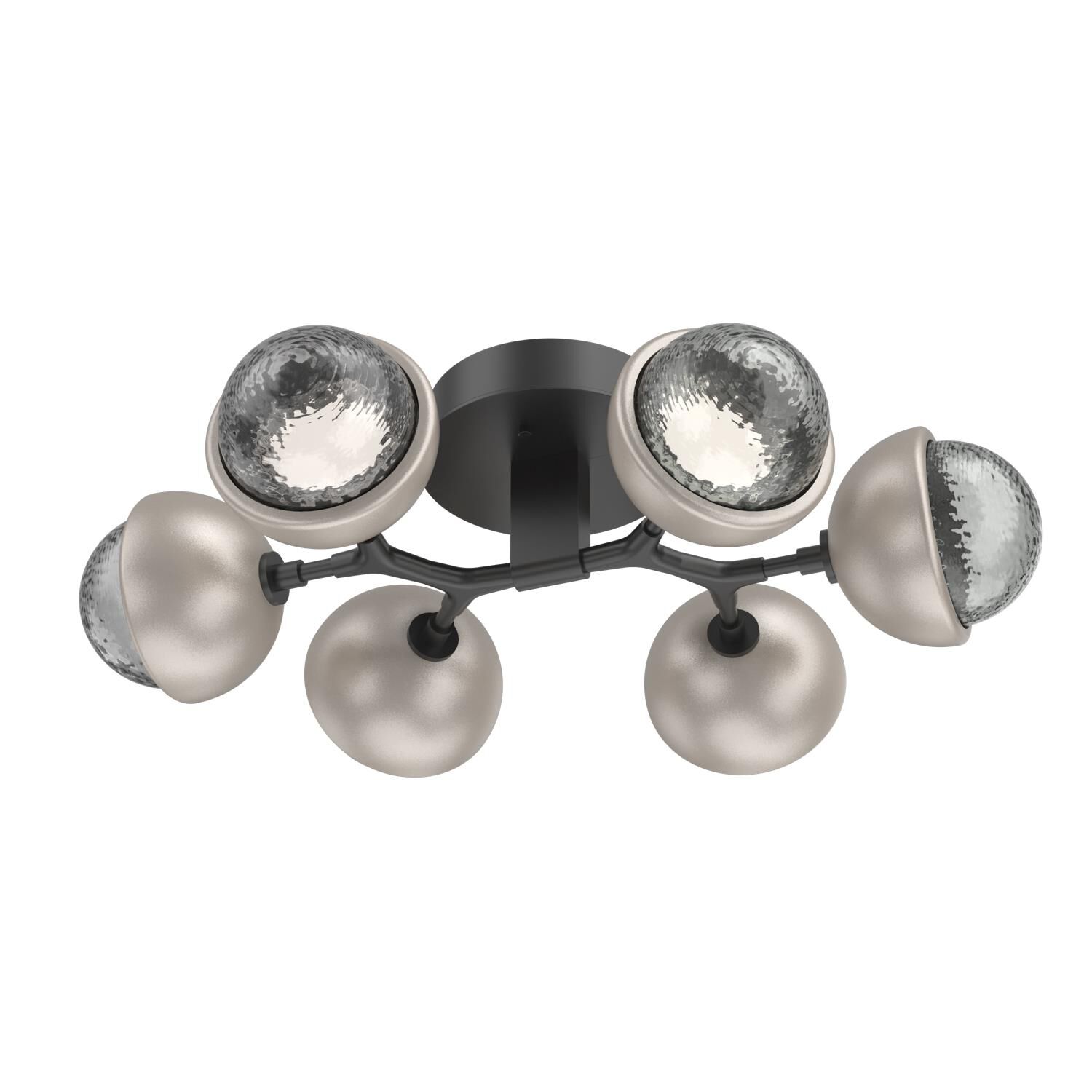 Shown in Matte Black finish and Smoke glass and Beige Silver accent