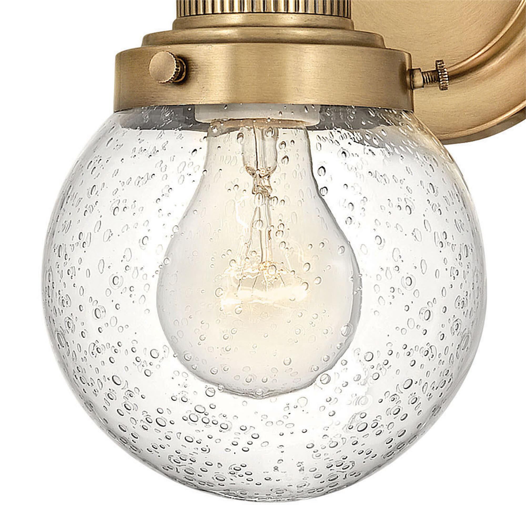 Shown in Heritage Brass finish and Clear glass