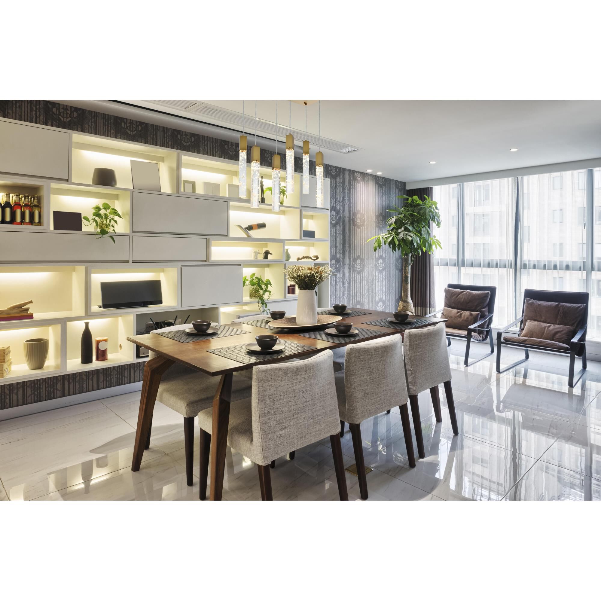 Aurora 32 Inch Linear Suspension Light by Elegant Lighting