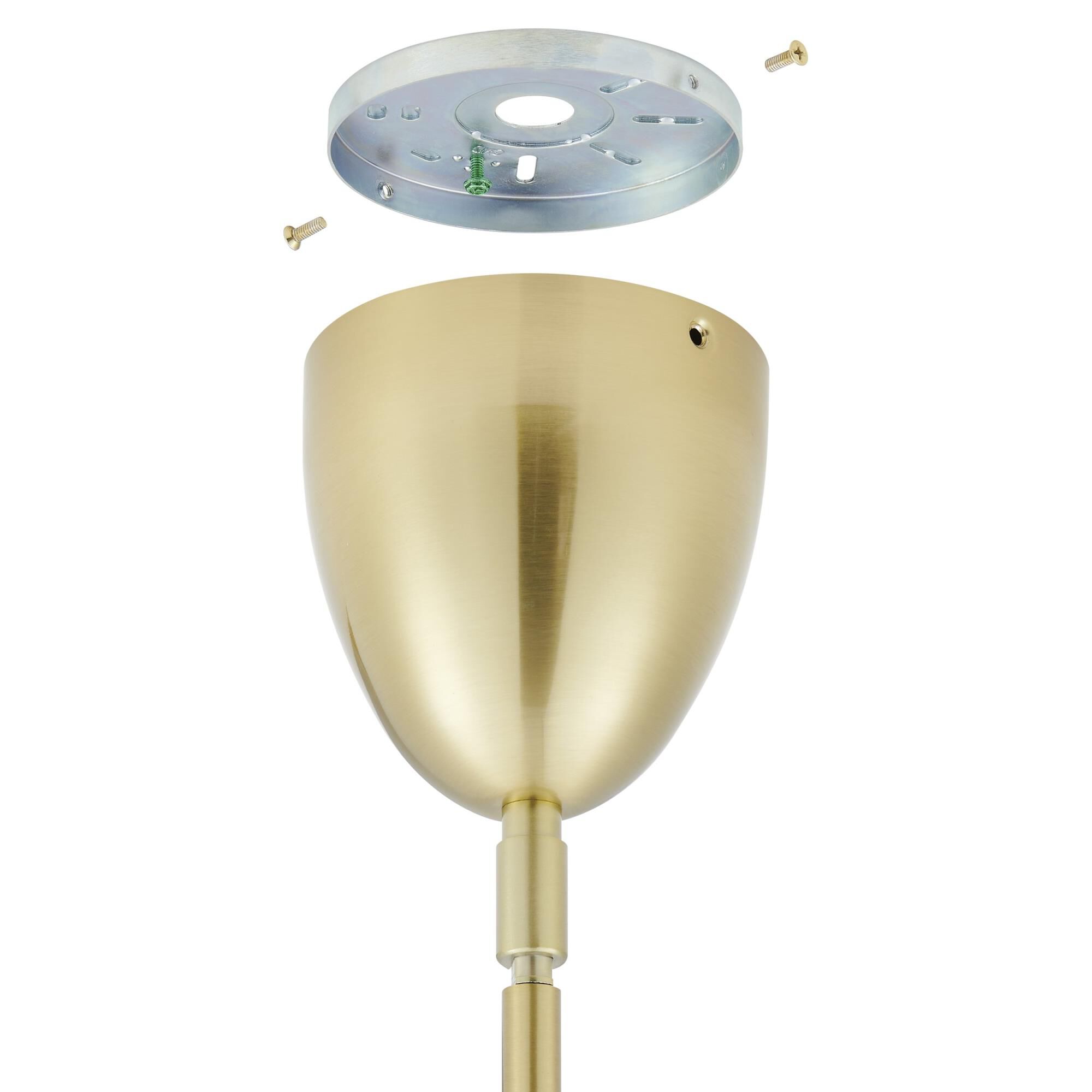 Shown in Brushed Gold finish and Smoked Amber glass