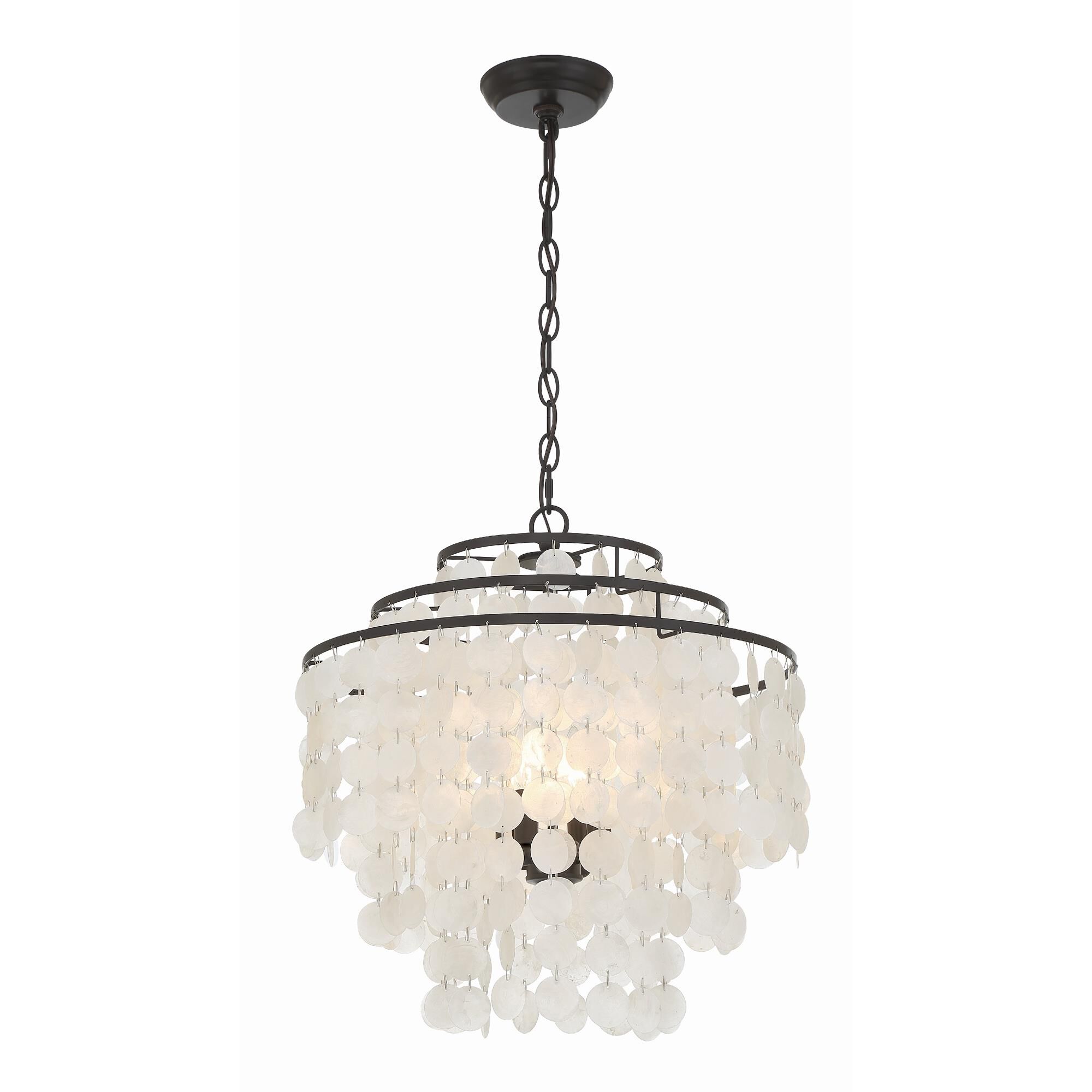 Shown in Dark Bronze finish and Capiz Shell crystal