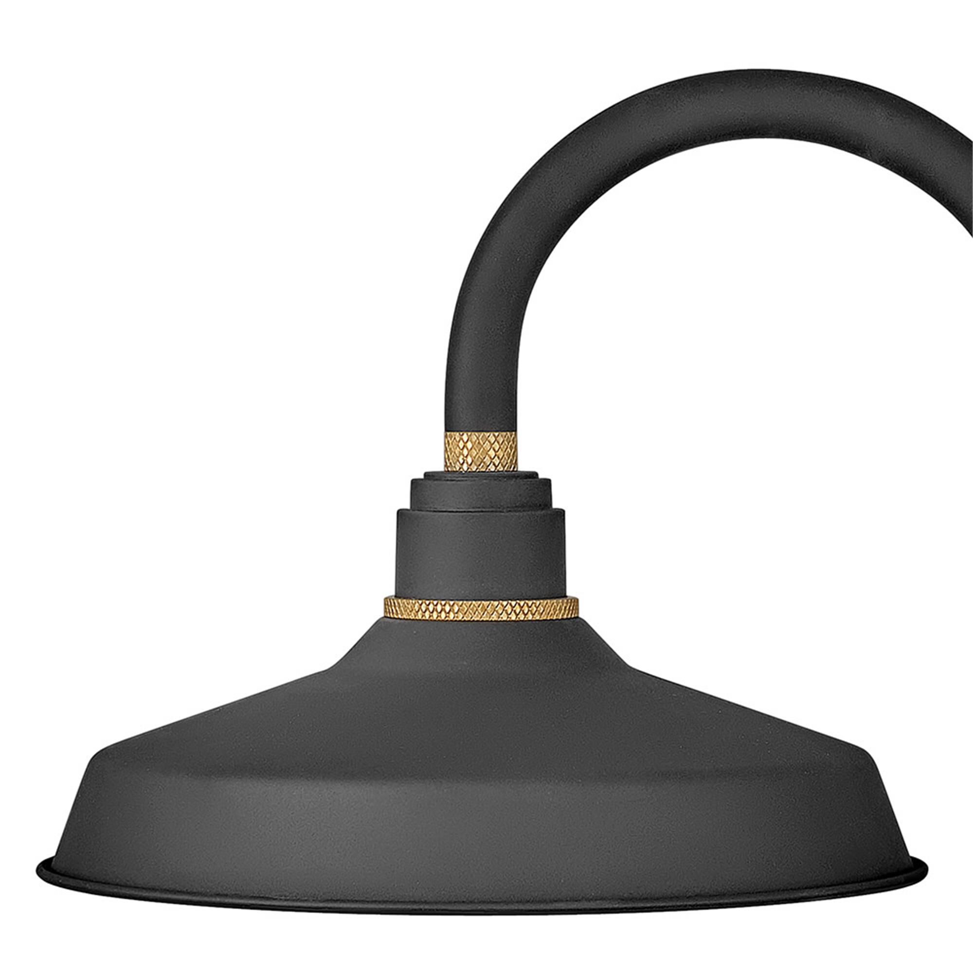 Shown in Textured Black finish and Brass accent
