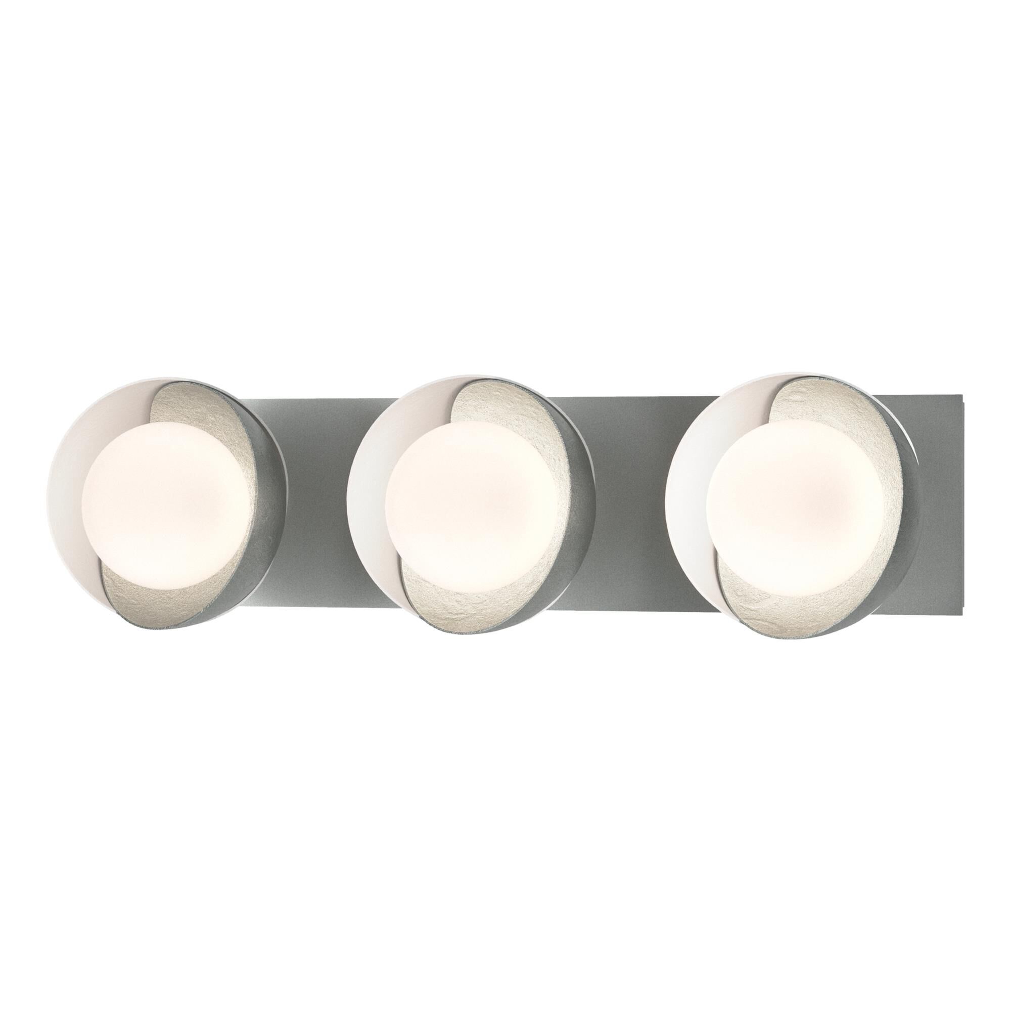 Shown in Vintage Platinum finish and Opal glass