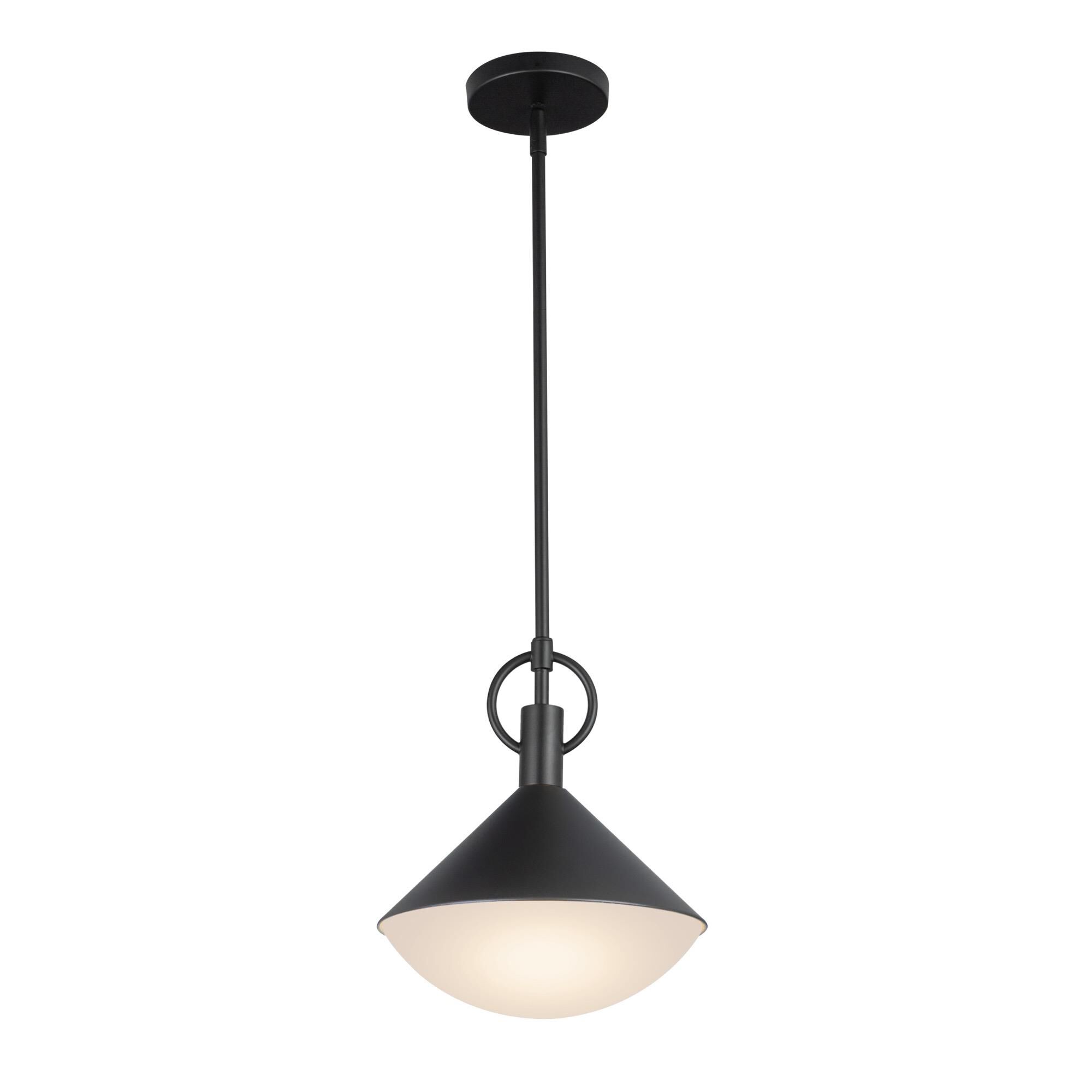 Shown in Black finish and Glass shade