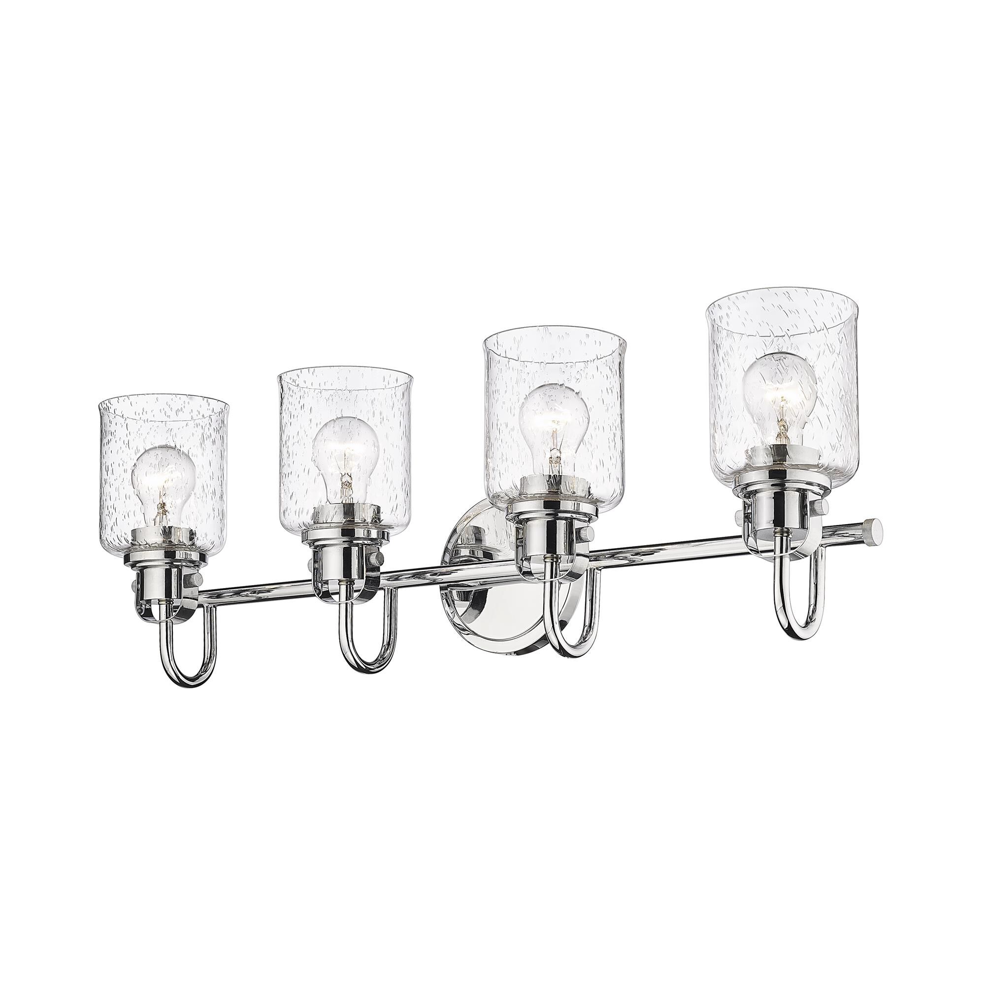 Shown in Chrome finish and Glass shade
