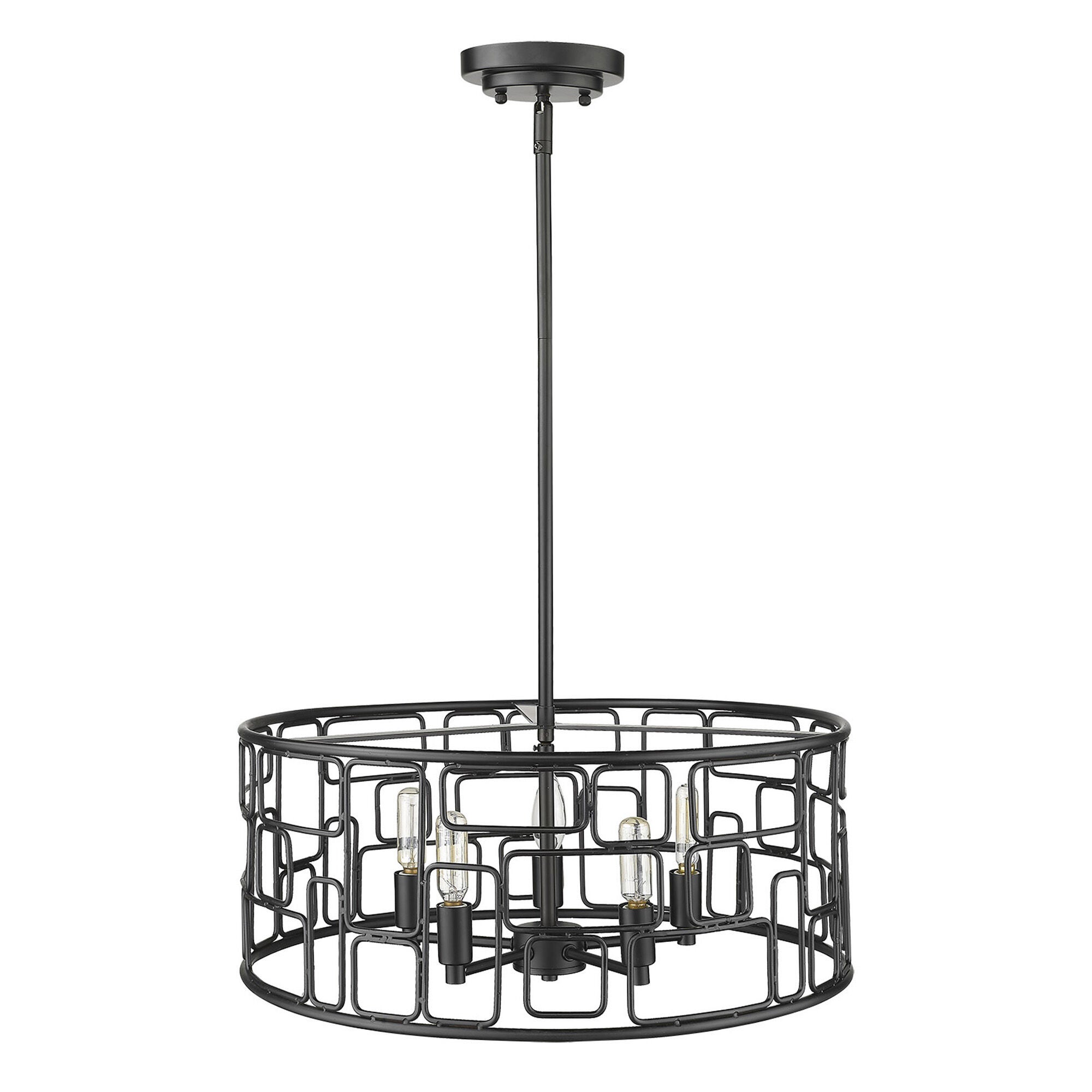 Shown in Matte Black finish and -- glass and -- shade