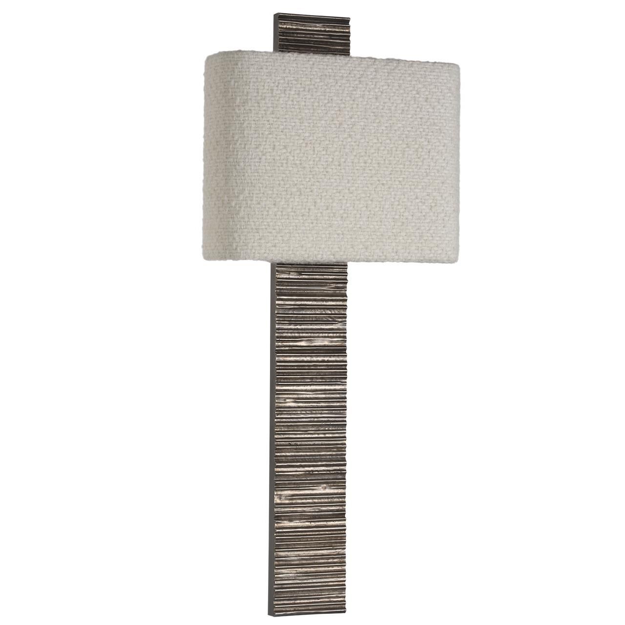 Shown in Ridged Graphite finish and Boucle Rectangle shade