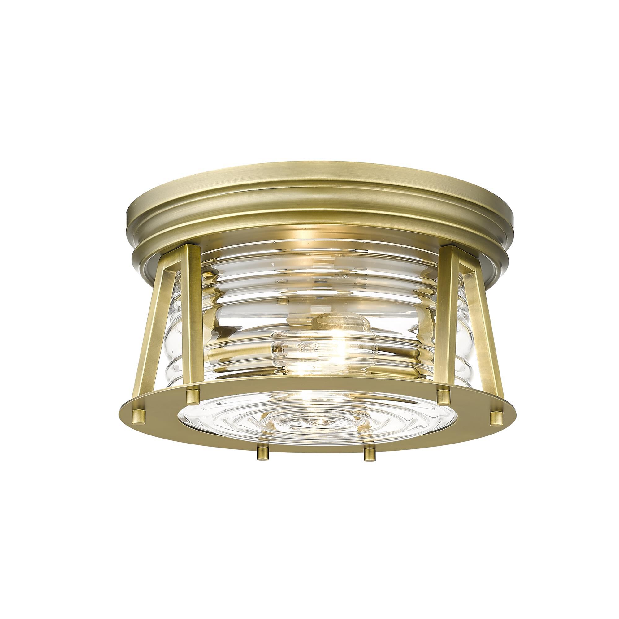 Shown in Rubbed Brass finish and Glass shade