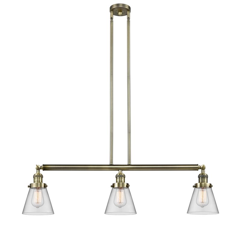 Bruno Marashlian Small Cone 36 Inch 3 Light Linear Suspension Light by Innovations Lighting