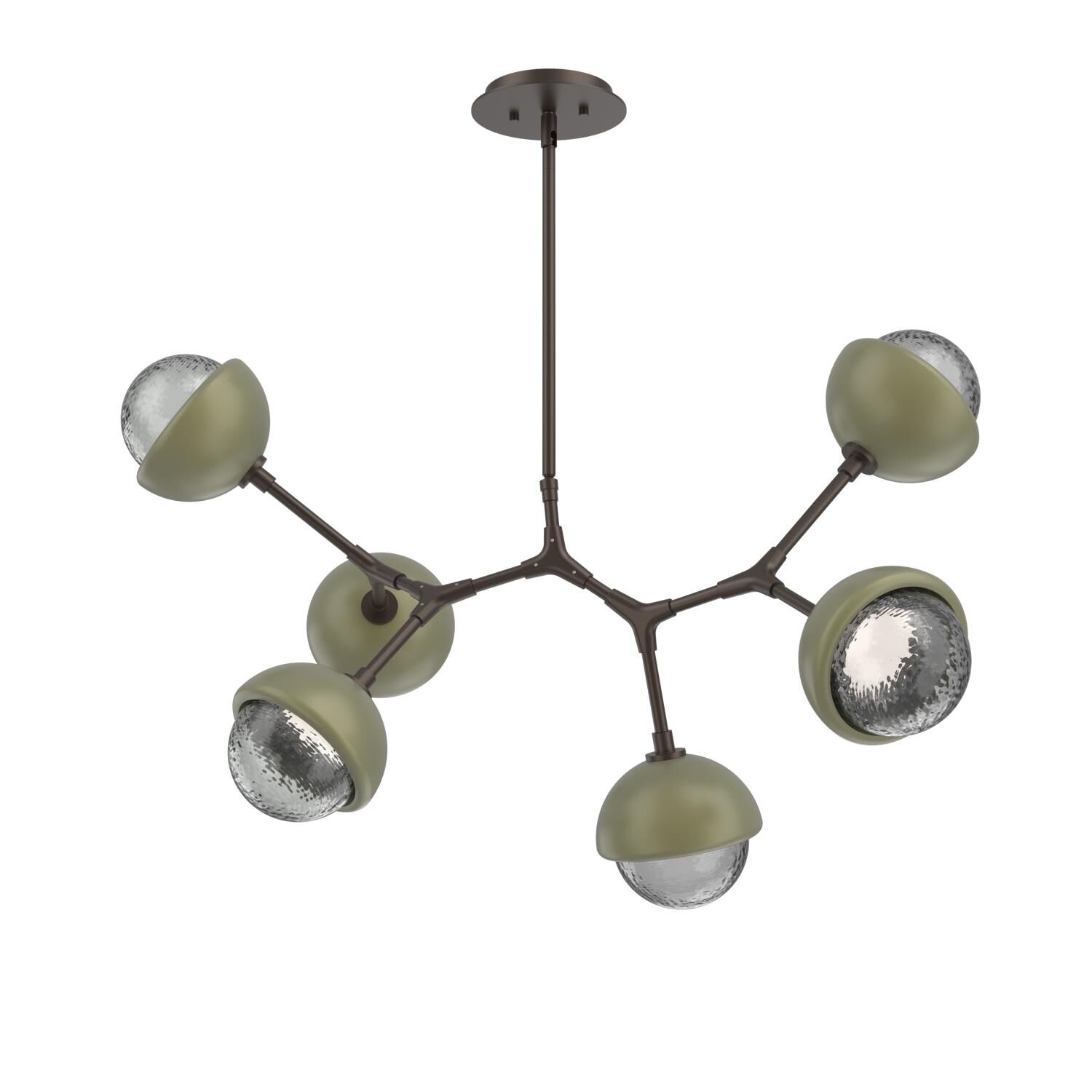 Shown in Flat Bronze finish and Smoke glass and Sage Green accent