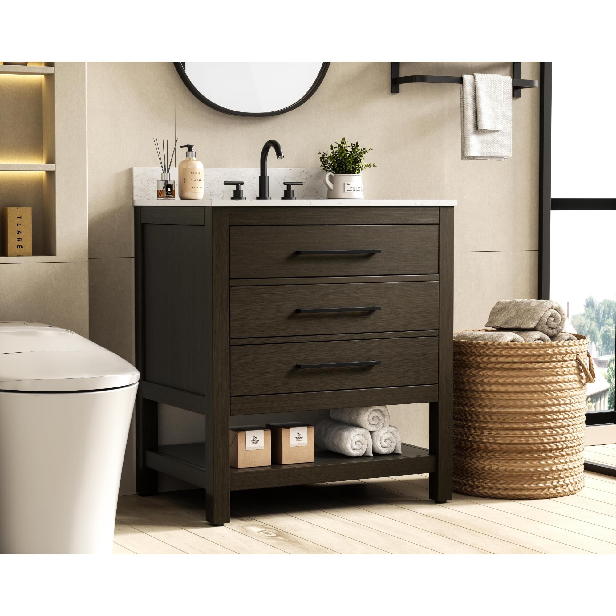 Shown in Mocha Brown finish