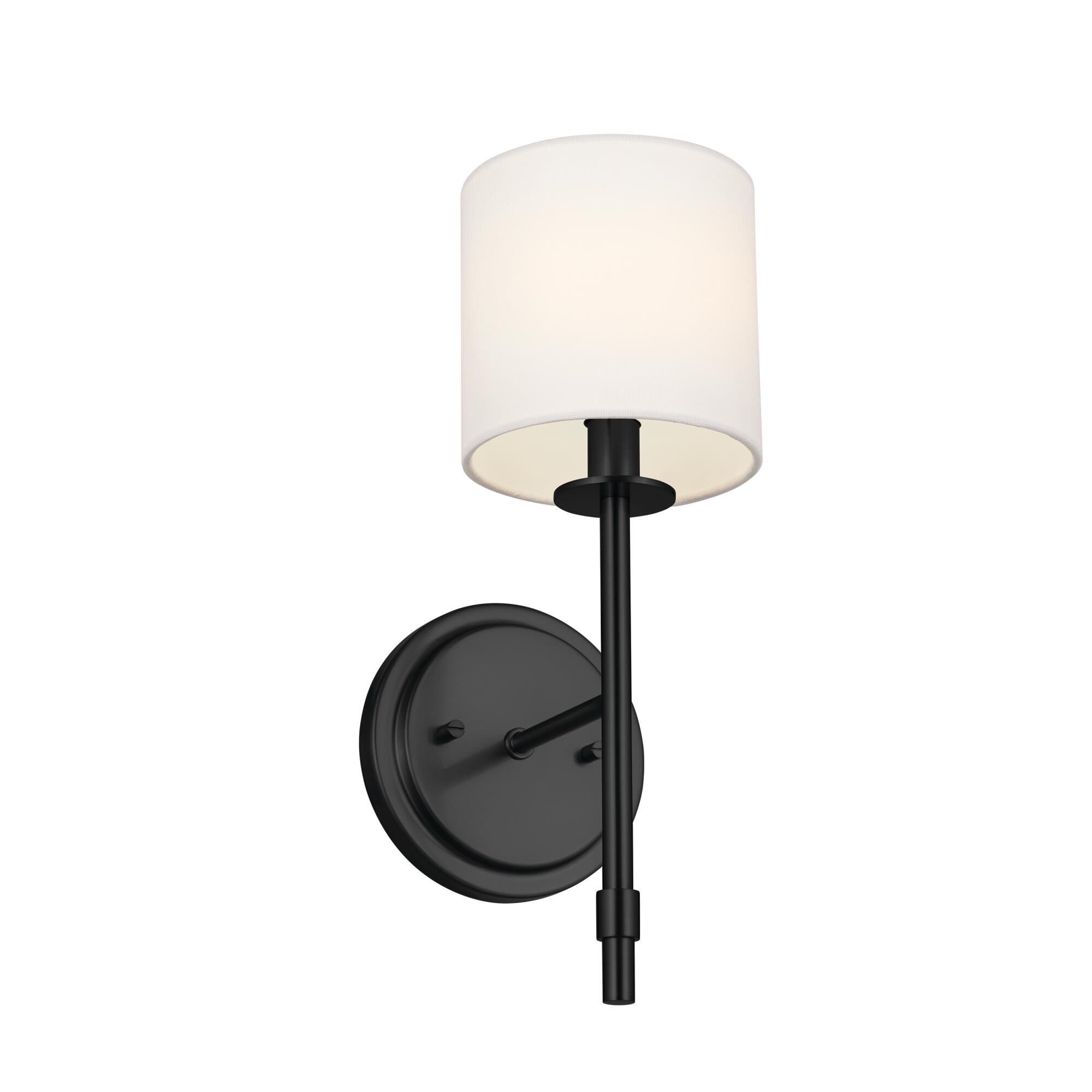 Shown in Black finish and Fabric and Drum shade