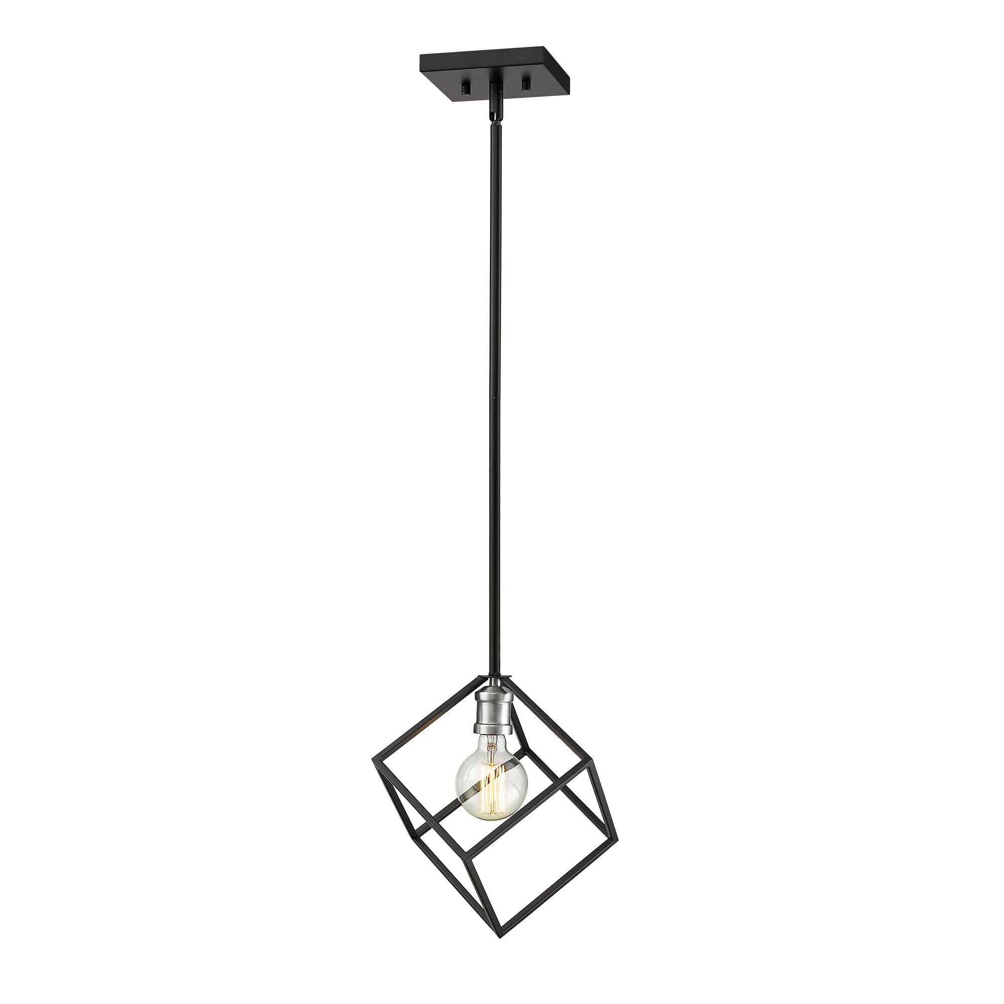 Shown in Matte Black + Brushed Nickel finish and --- glass and --- shade