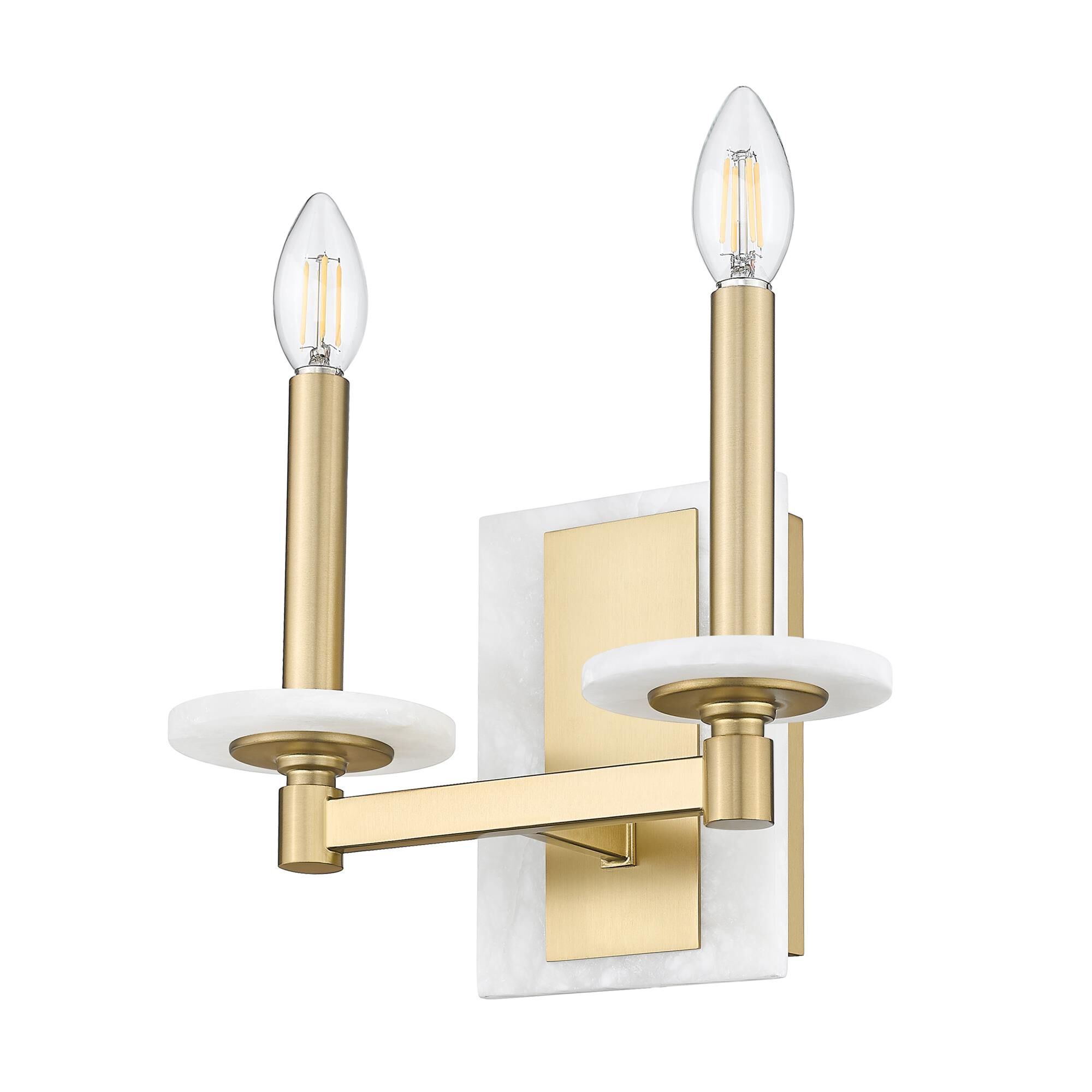 Shown in Modern Gold finish and Alabaster glass and Alabaster shade