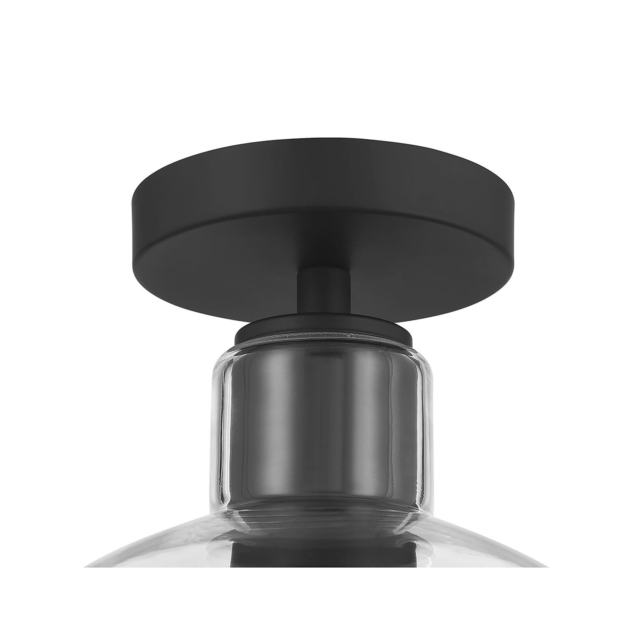 Shown in Matte Black finish and Clear glass