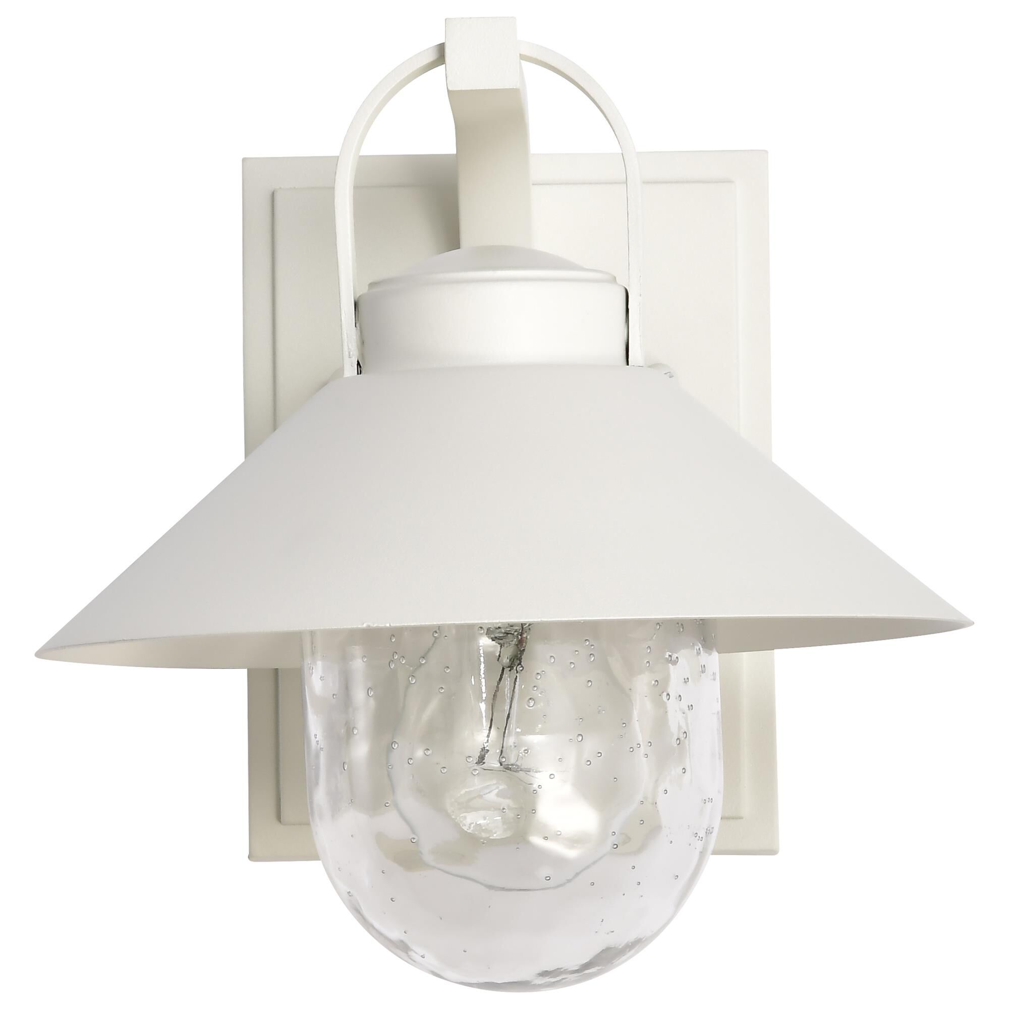 Shown in White finish and Clear Seeded glass