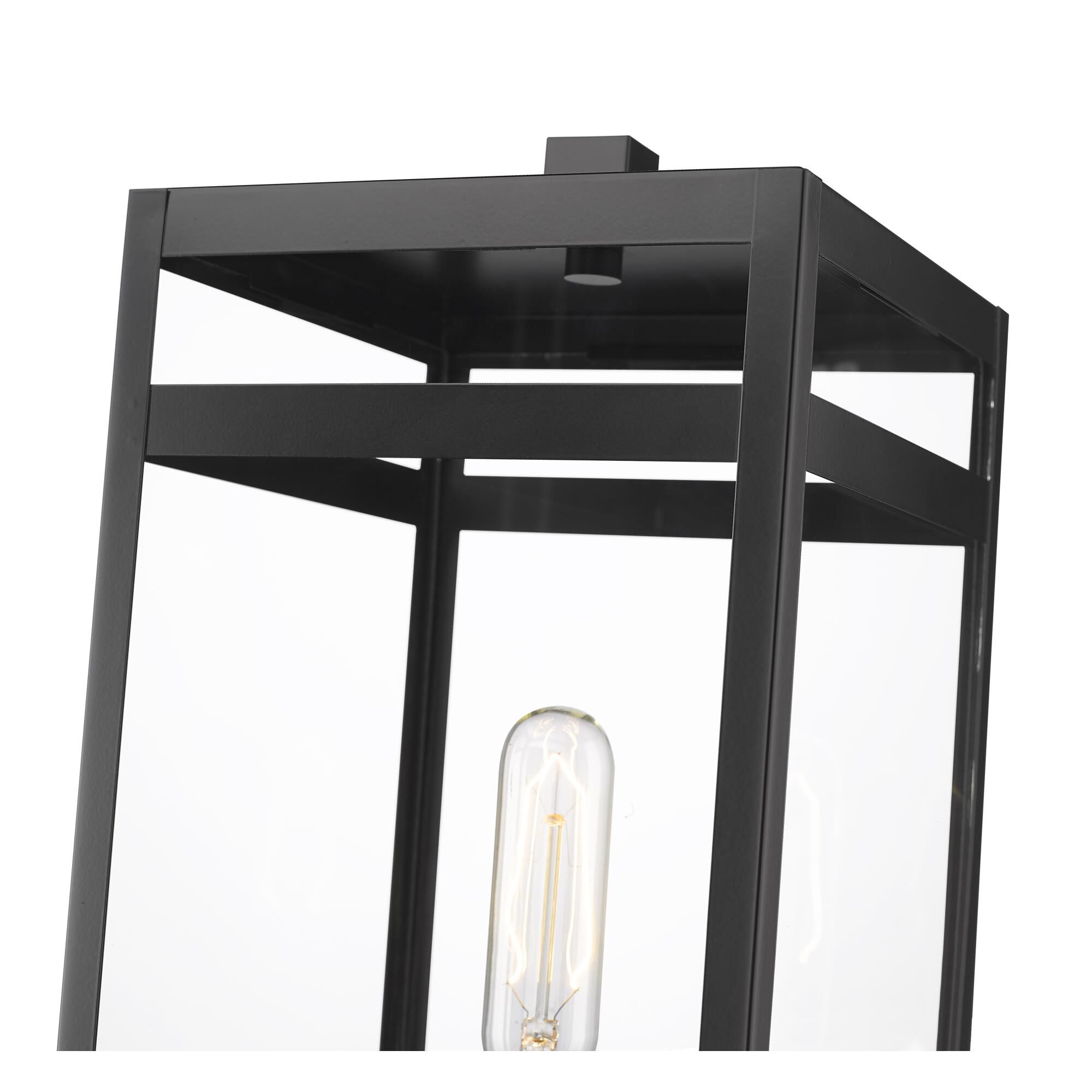 Shown in Black finish and Glass shade