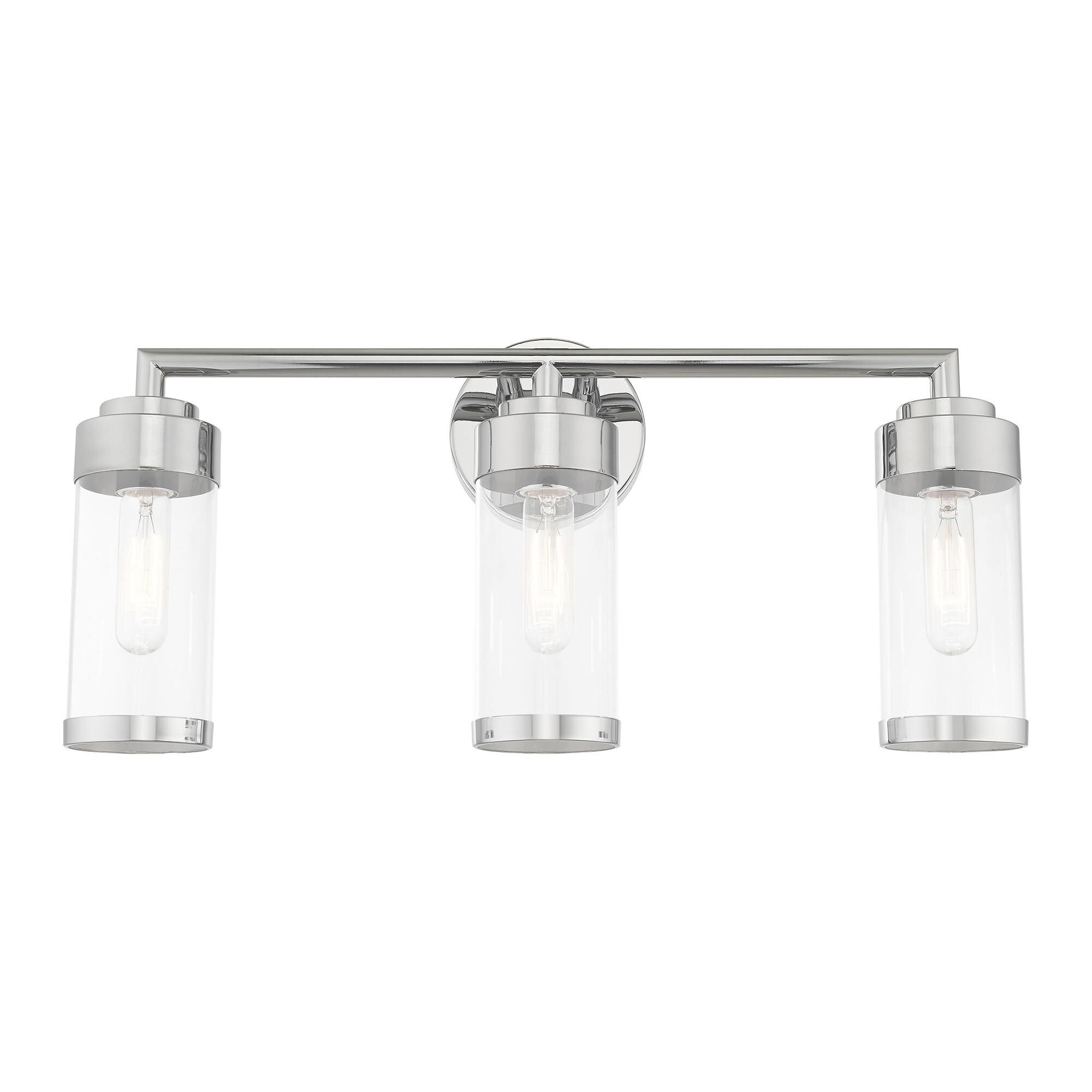 Shown in Polished Chrome finish and Clear glass