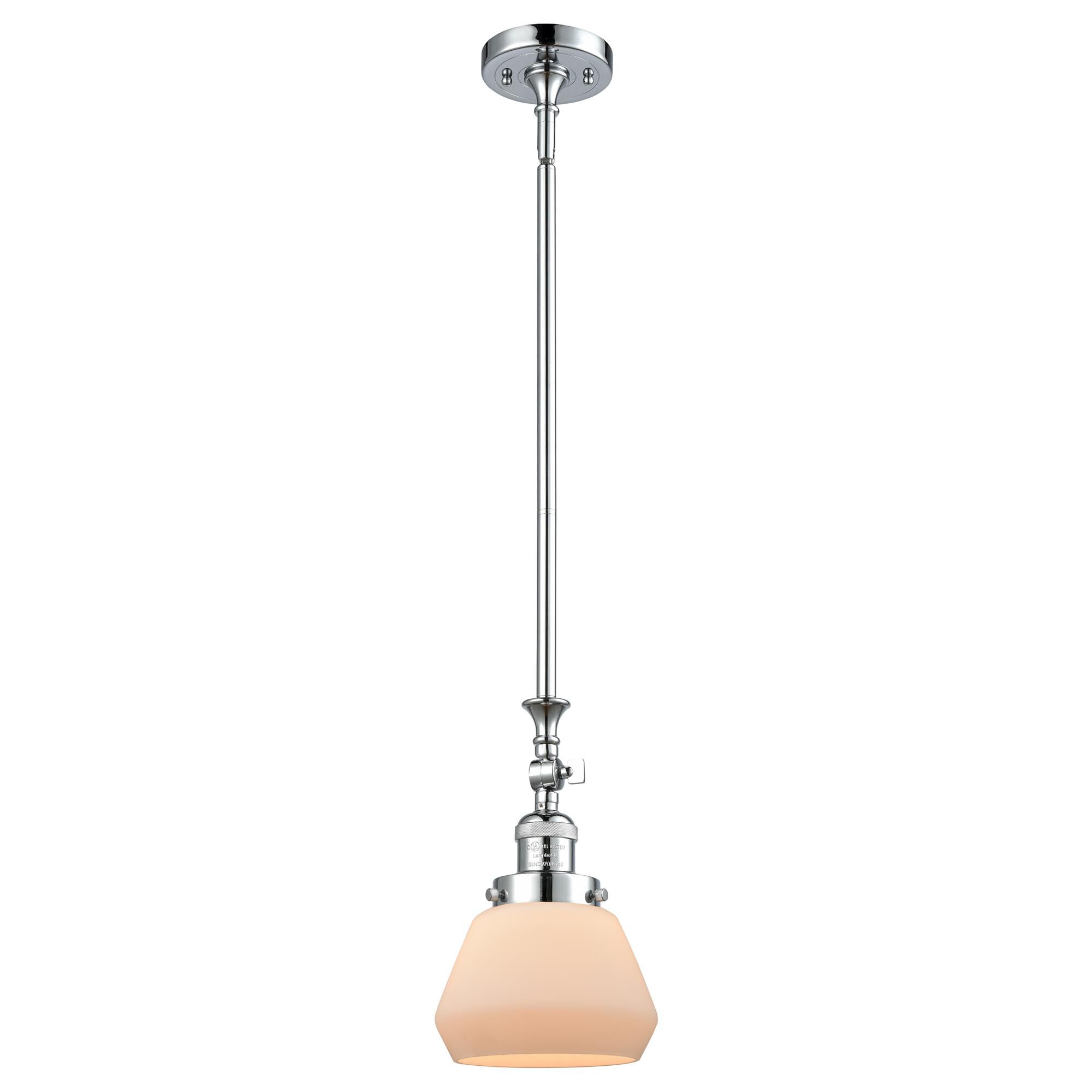 Shown in Polished Chrome finish and Matte White Cased glass