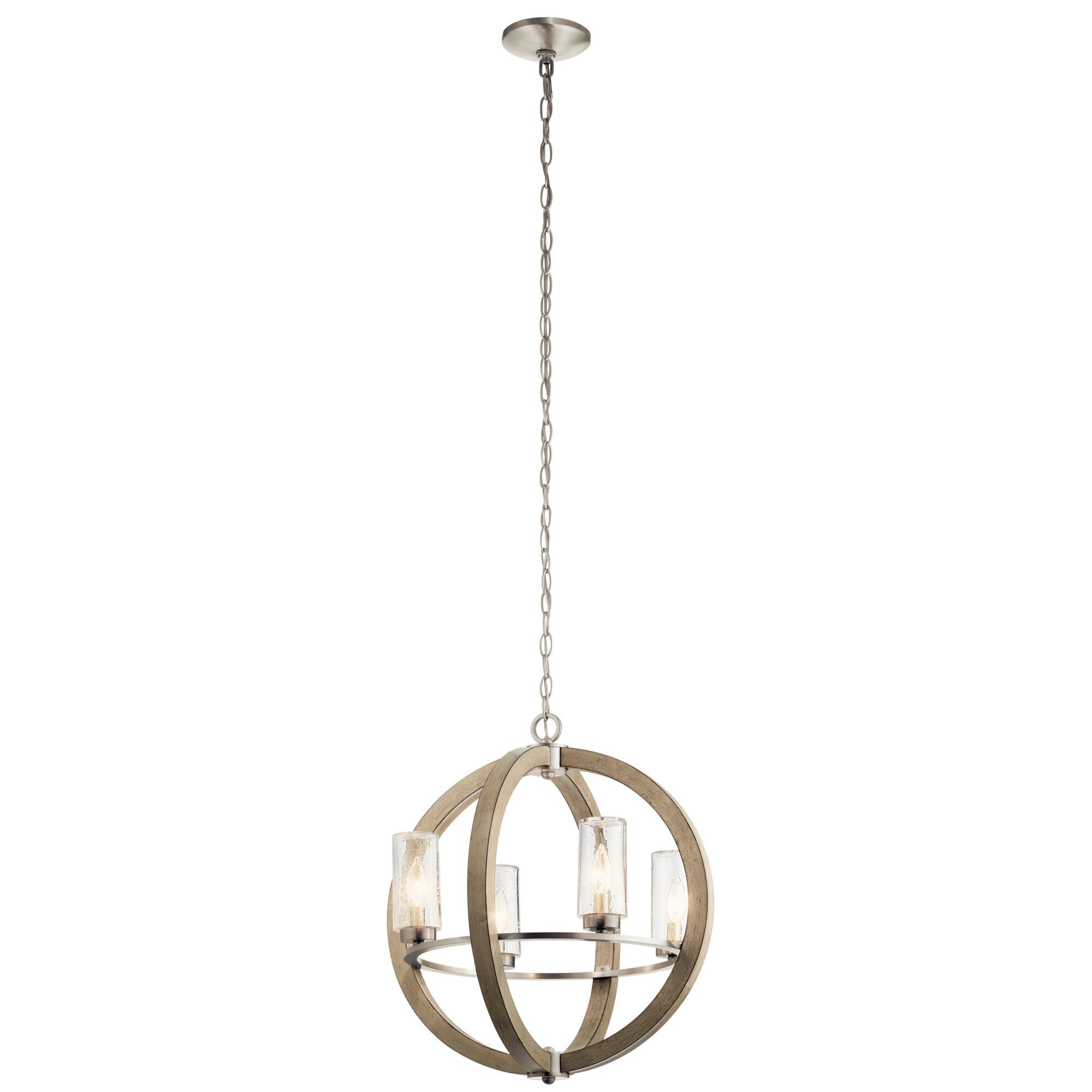 Shown in Distressed Antique Gray finish and Clear Seeded glass