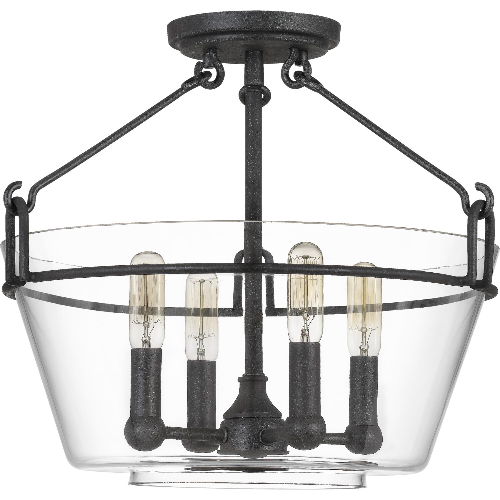 Wells 16 Inch 4 Light Semi Flush Mount by Quoizel