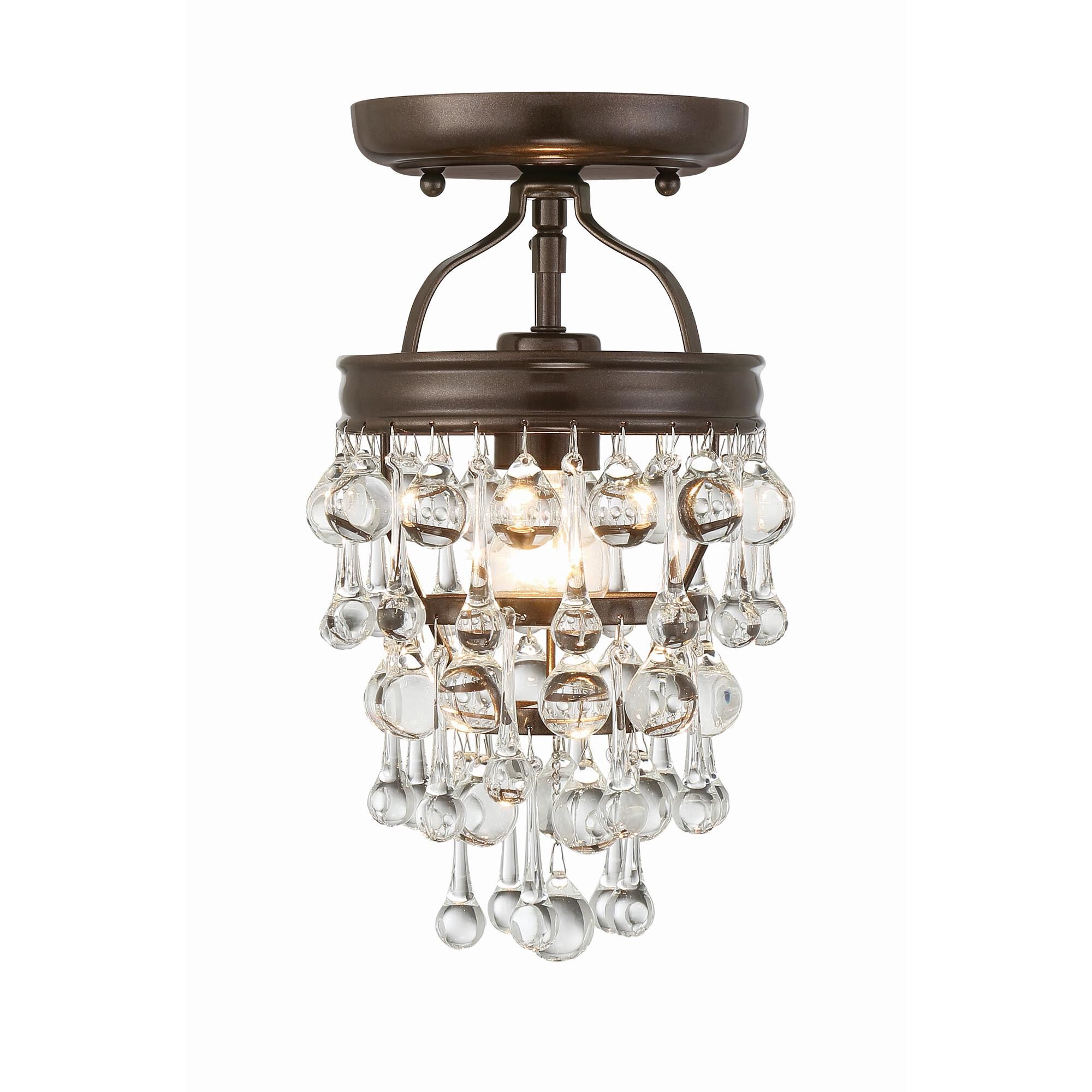 Shown in Vibrant Bronze finish and Clear Glass Drops crystal