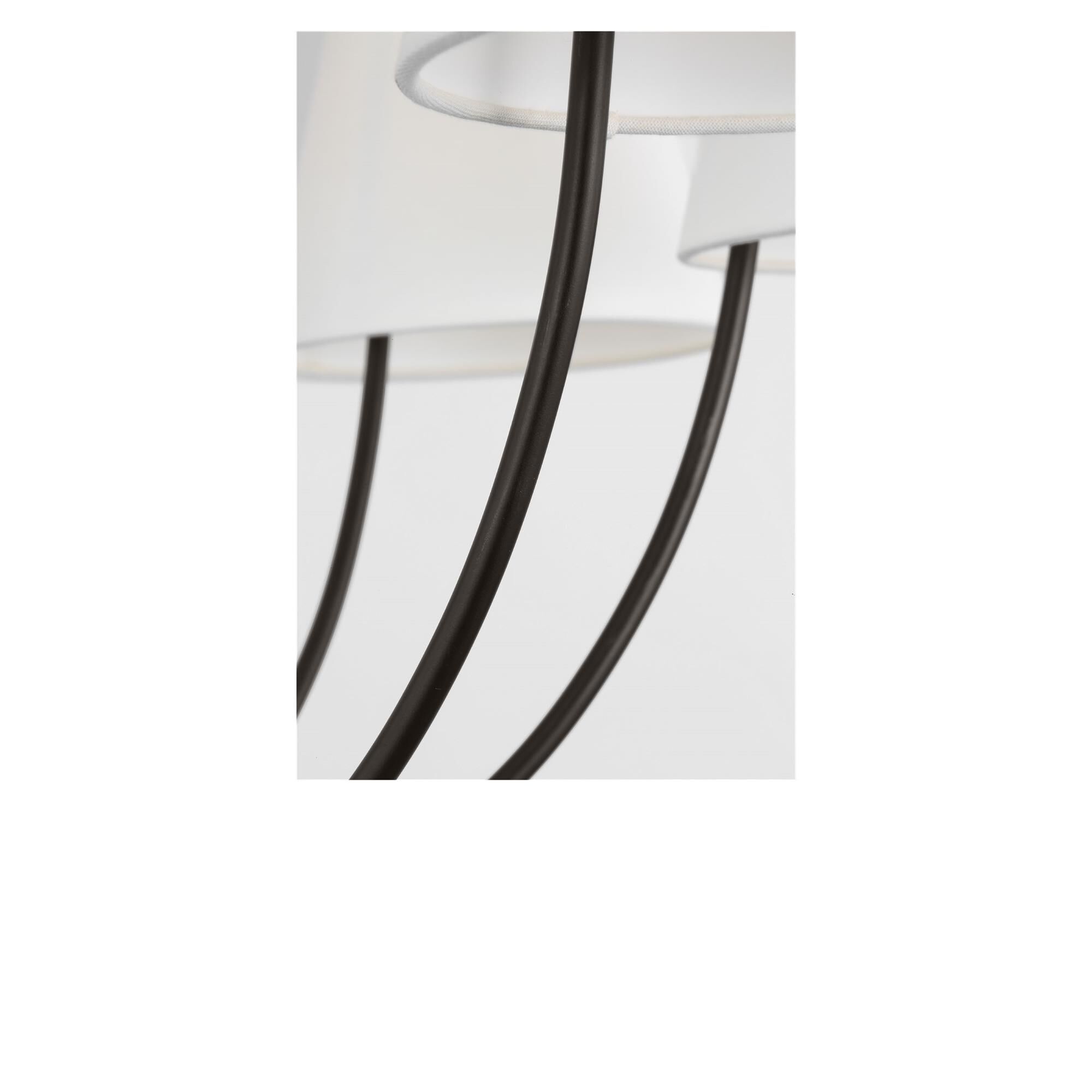 Shown in Aged Iron finish and White Linen Fabric shade