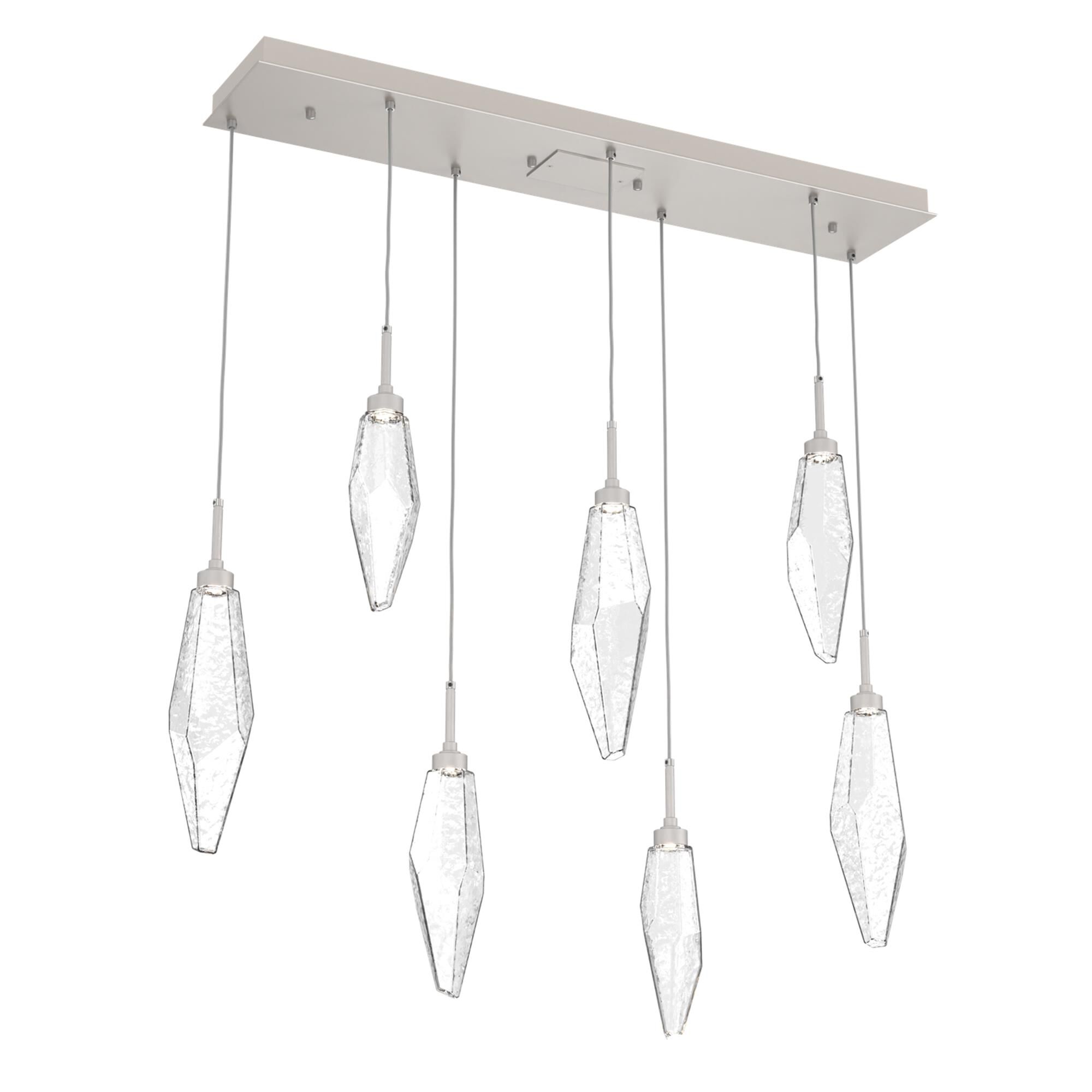 Shown in Metallic Beige Silver finish and Chilled Clear glass