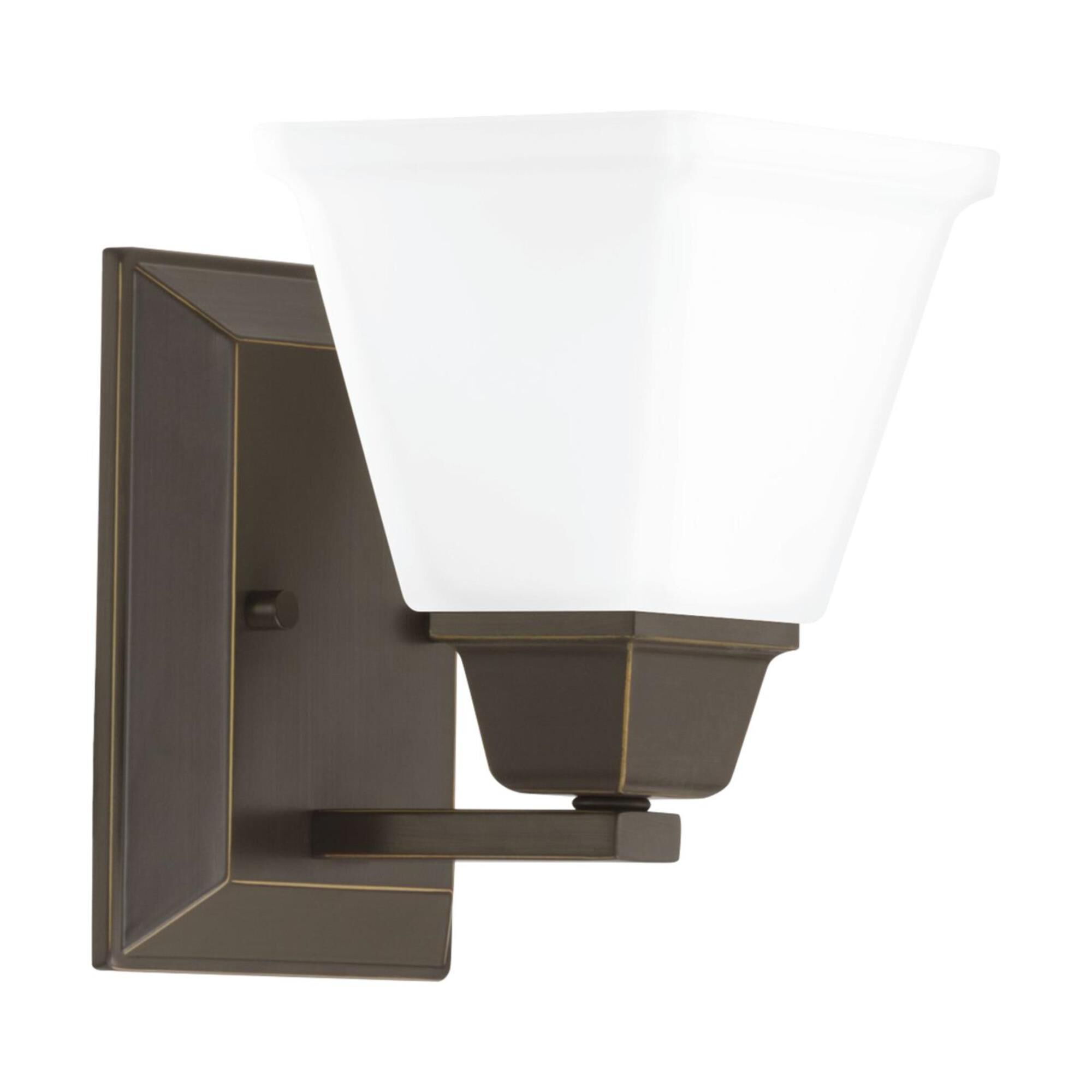 Shown in Antique Bronze finish and Etched glass