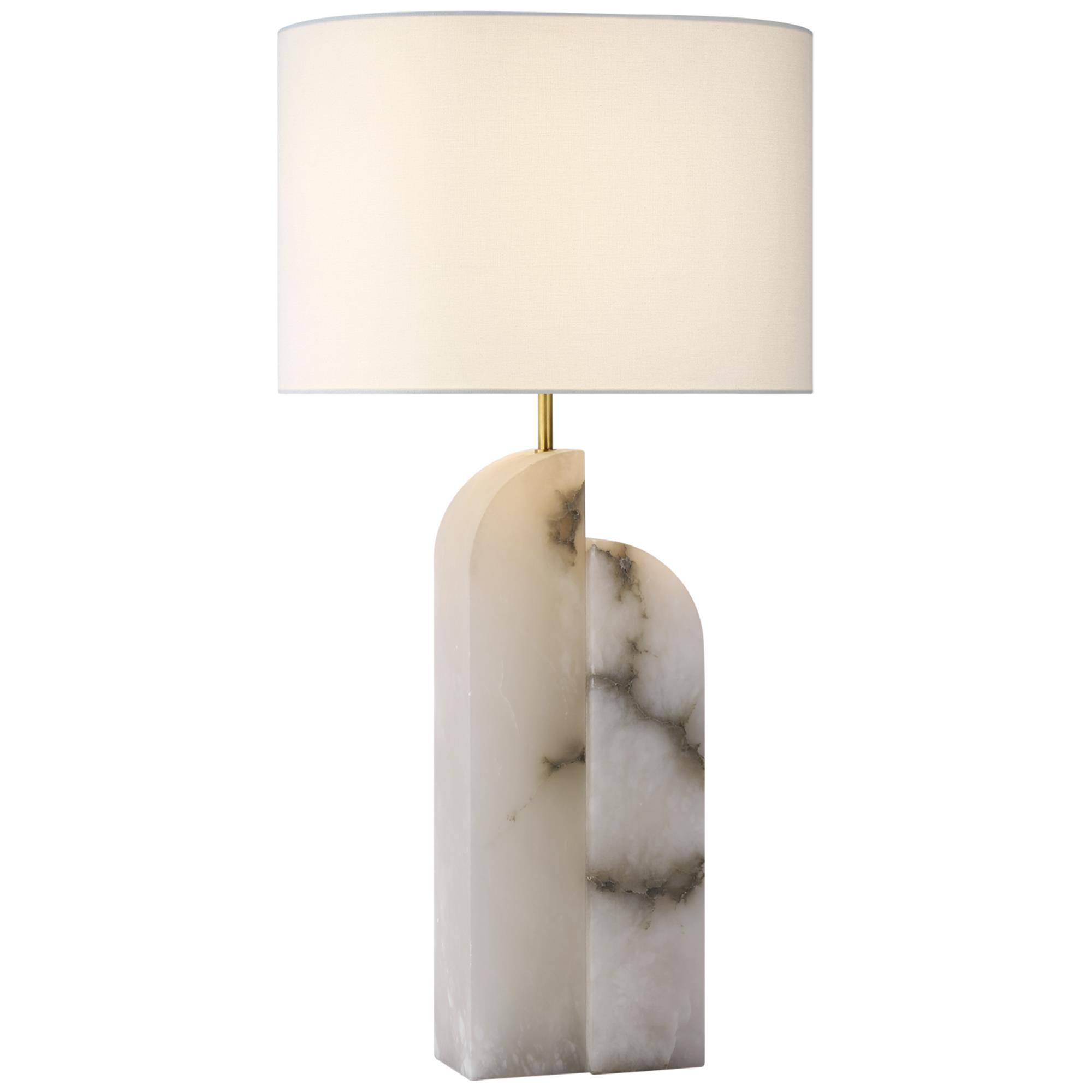 Shown in Alabaster finish and Linen Oval shade