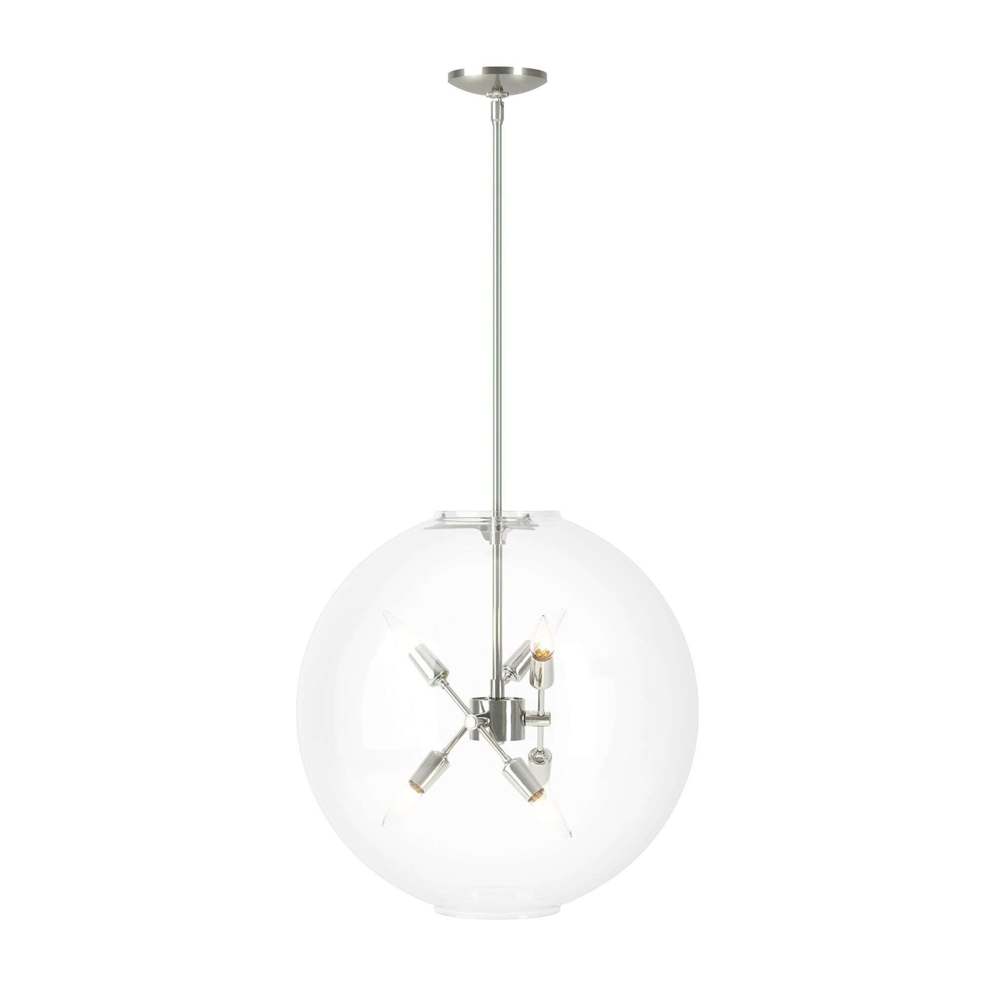 Shown in Sterling finish and Clear glass