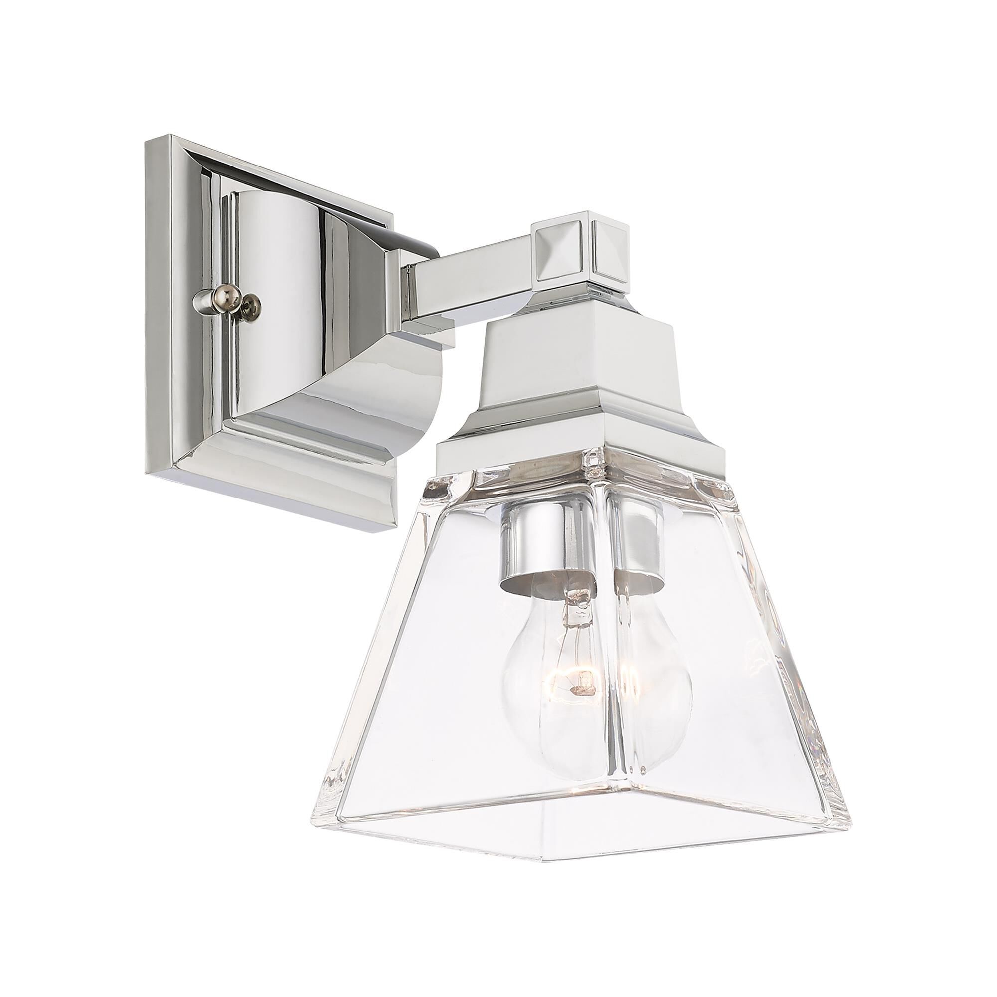 Shown in Polished Chrome finish and Clear glass and Clear Glass shade