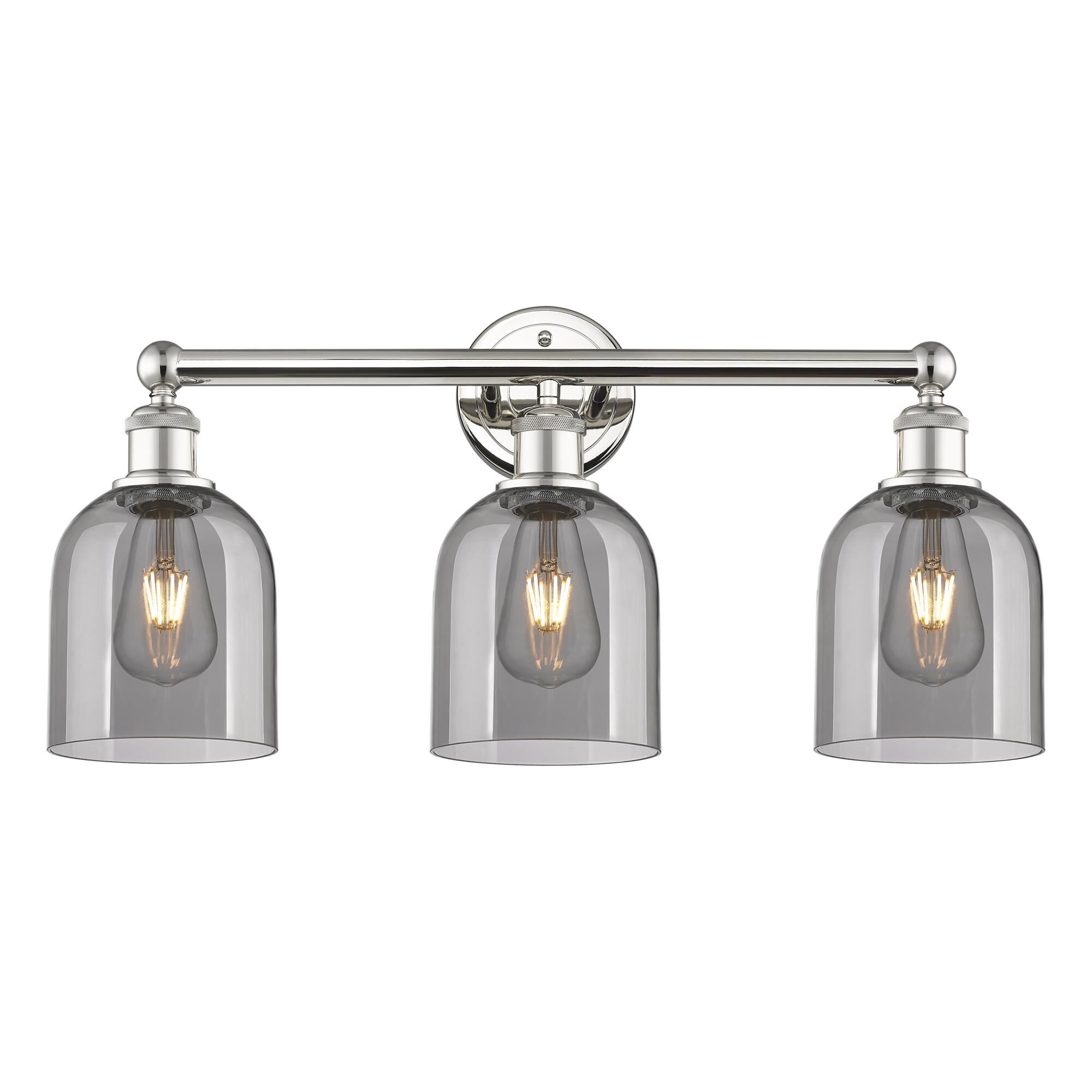 Shown in Polished Nickel finish and Light Smoke glass