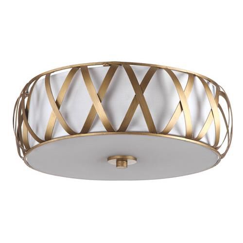 Shown in Antique Gold finish and White Cotton shade