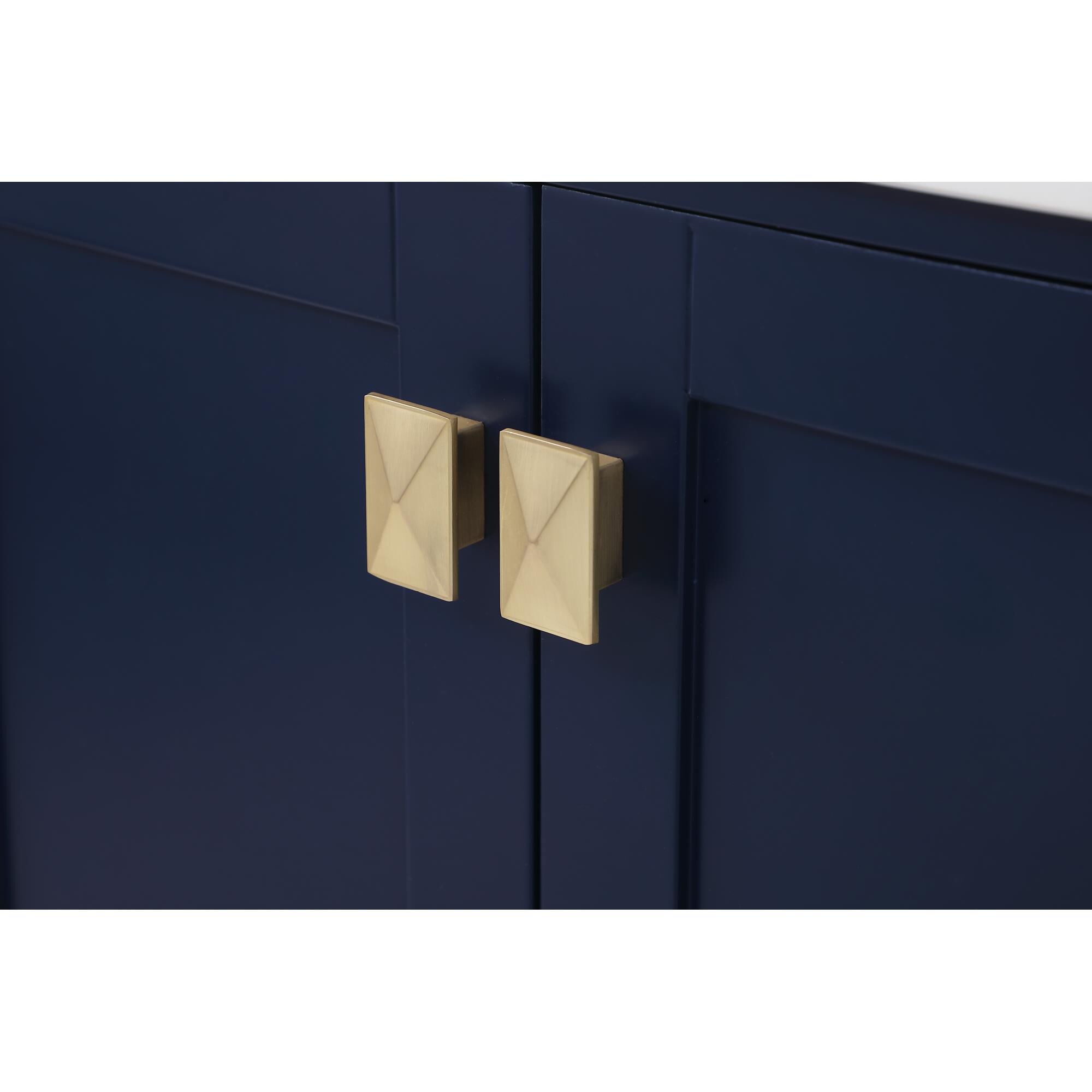 Shown in Blue And Gold With Calacatta Quartz finish